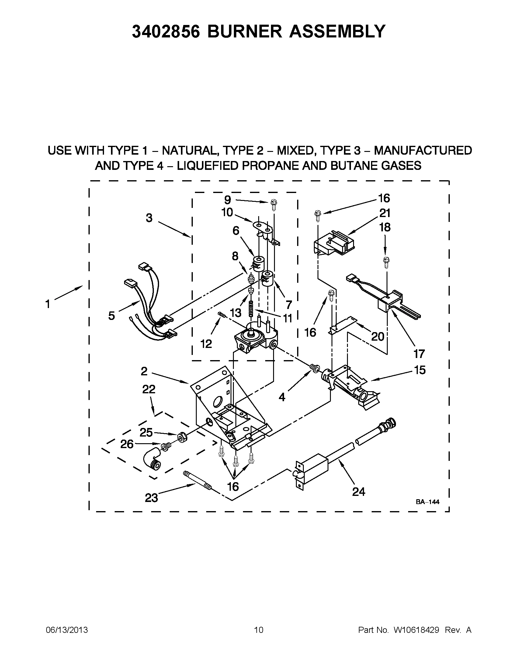 05 - 3402856 BURNER ASSEMBLY