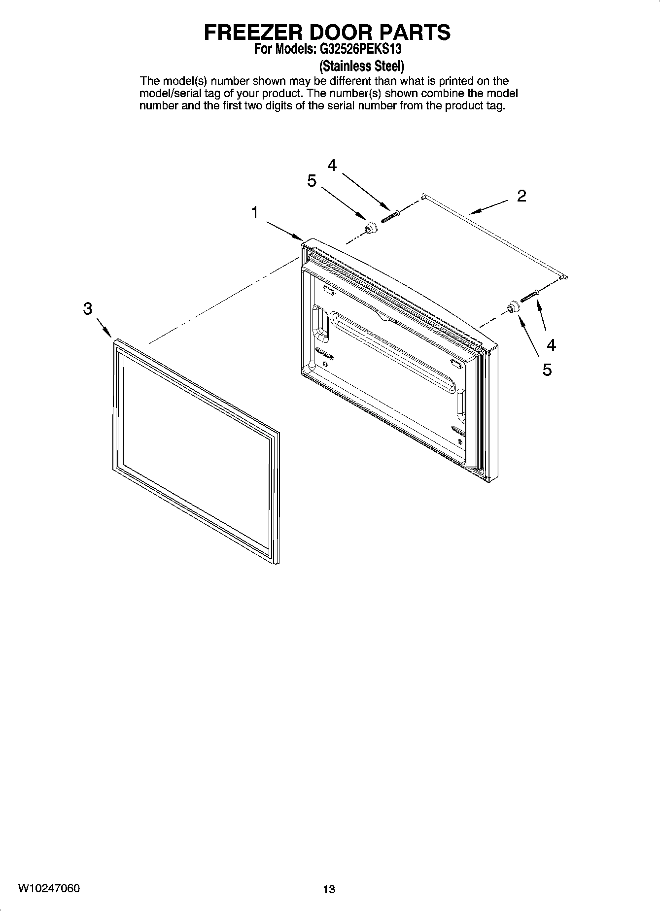 07 - FREEZER DOOR PARTS, OPTIONAL PARTS (NOT INCLUDED)