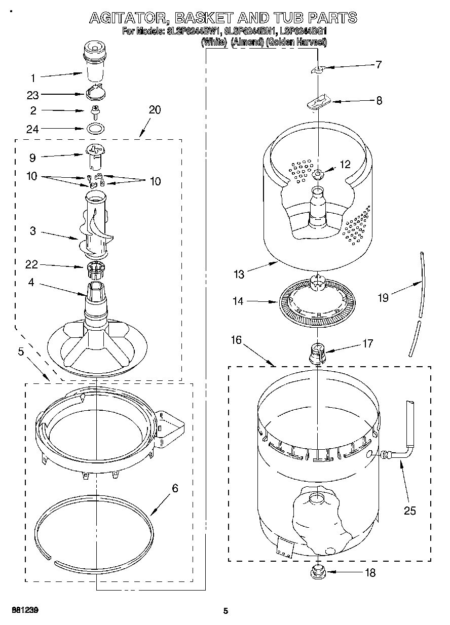 03 - AGITATOR, BASKET AND TUB