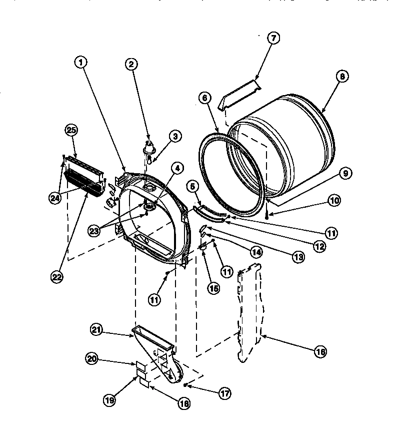 03 - FR BLKHD, AIR DUCT, FELT SEAL & CYLINDER