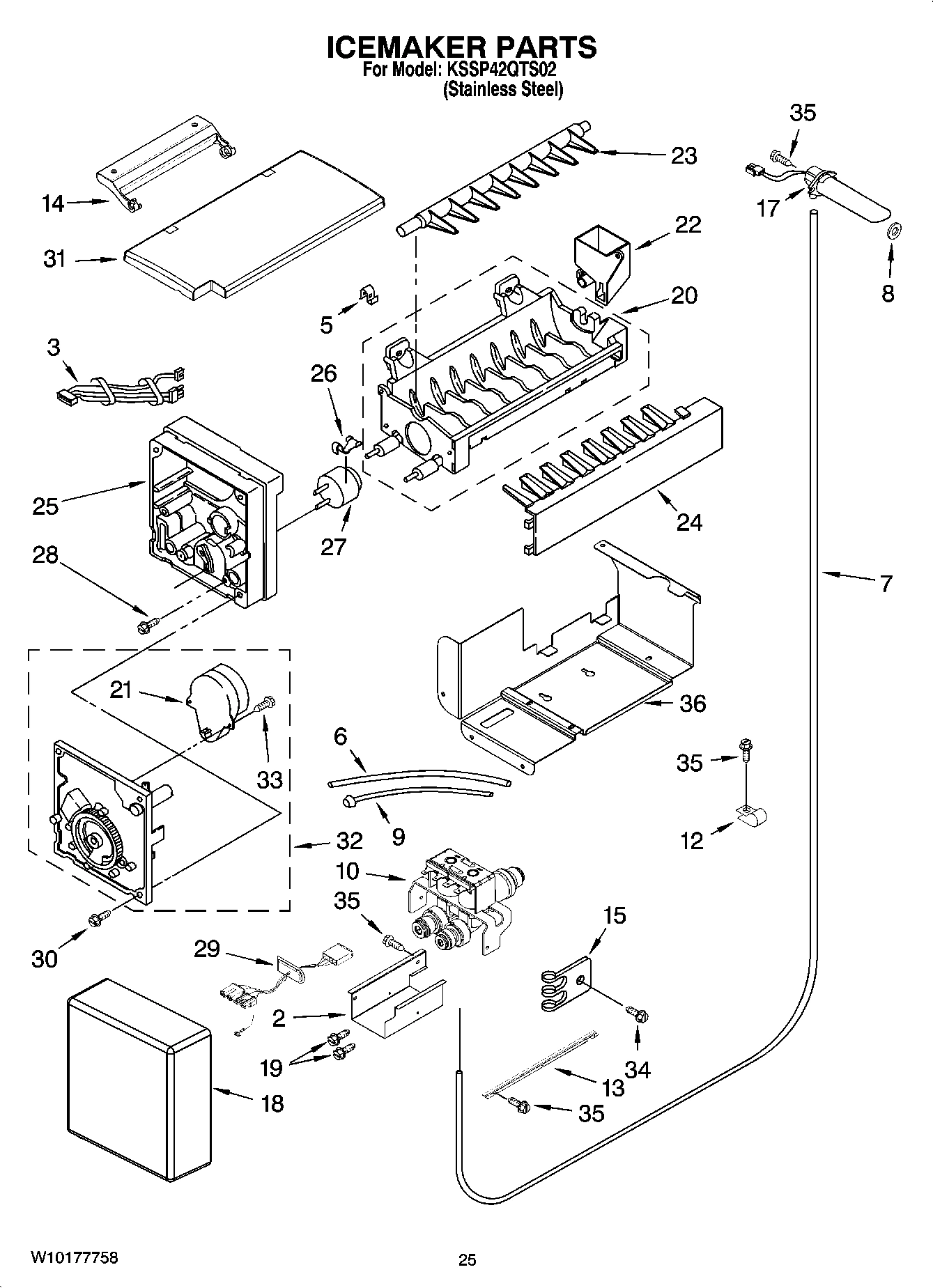 15 - ICEMAKER PARTS