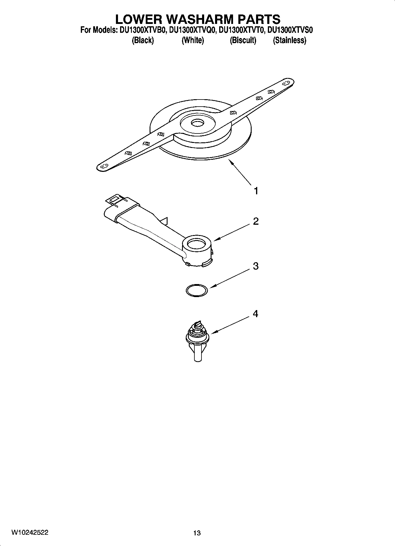 11 - LOWER WASHARM PARTS, OPTIONAL PARTS (NOT INCLUDED)