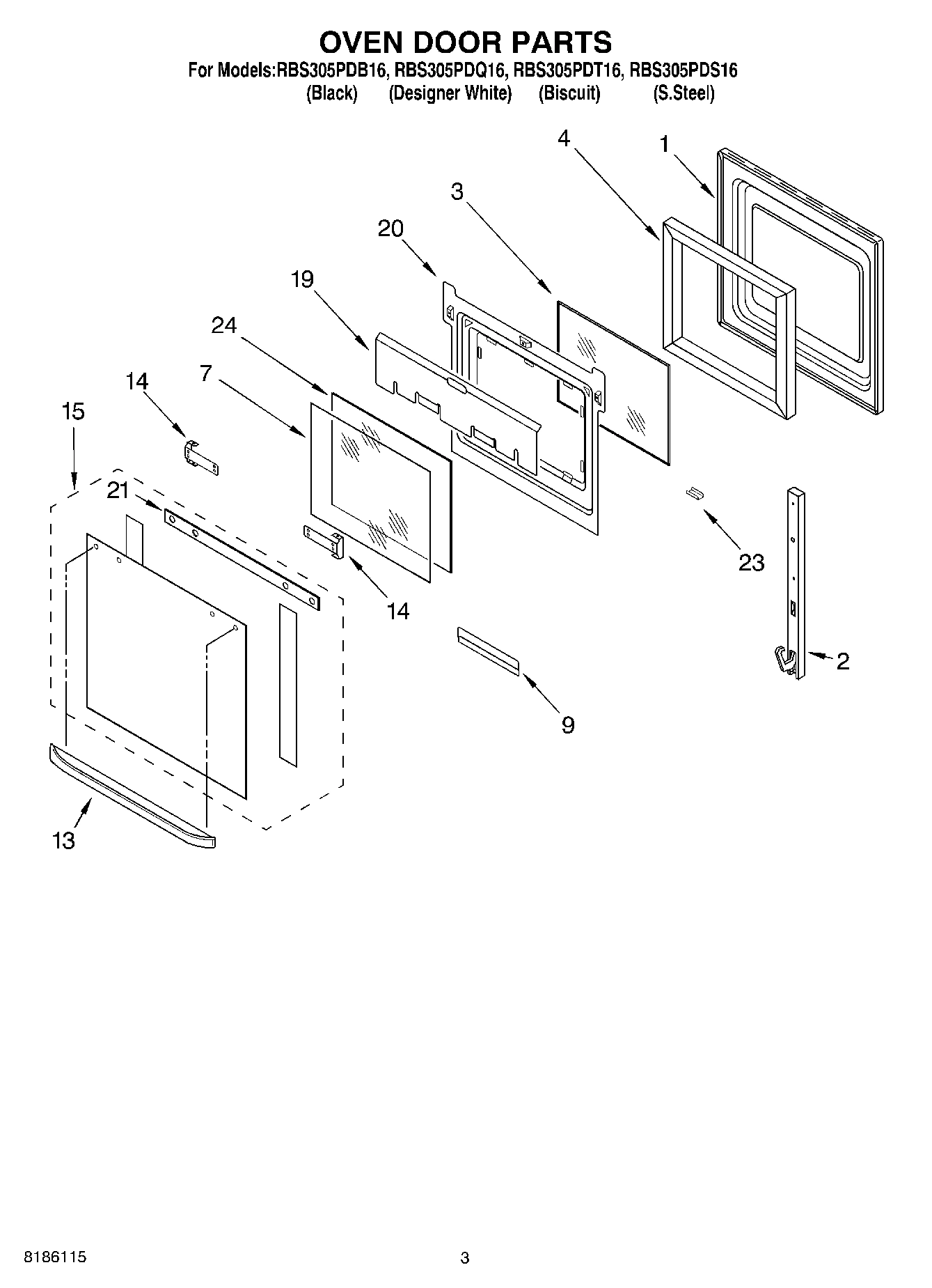02 - OVEN DOOR PARTS