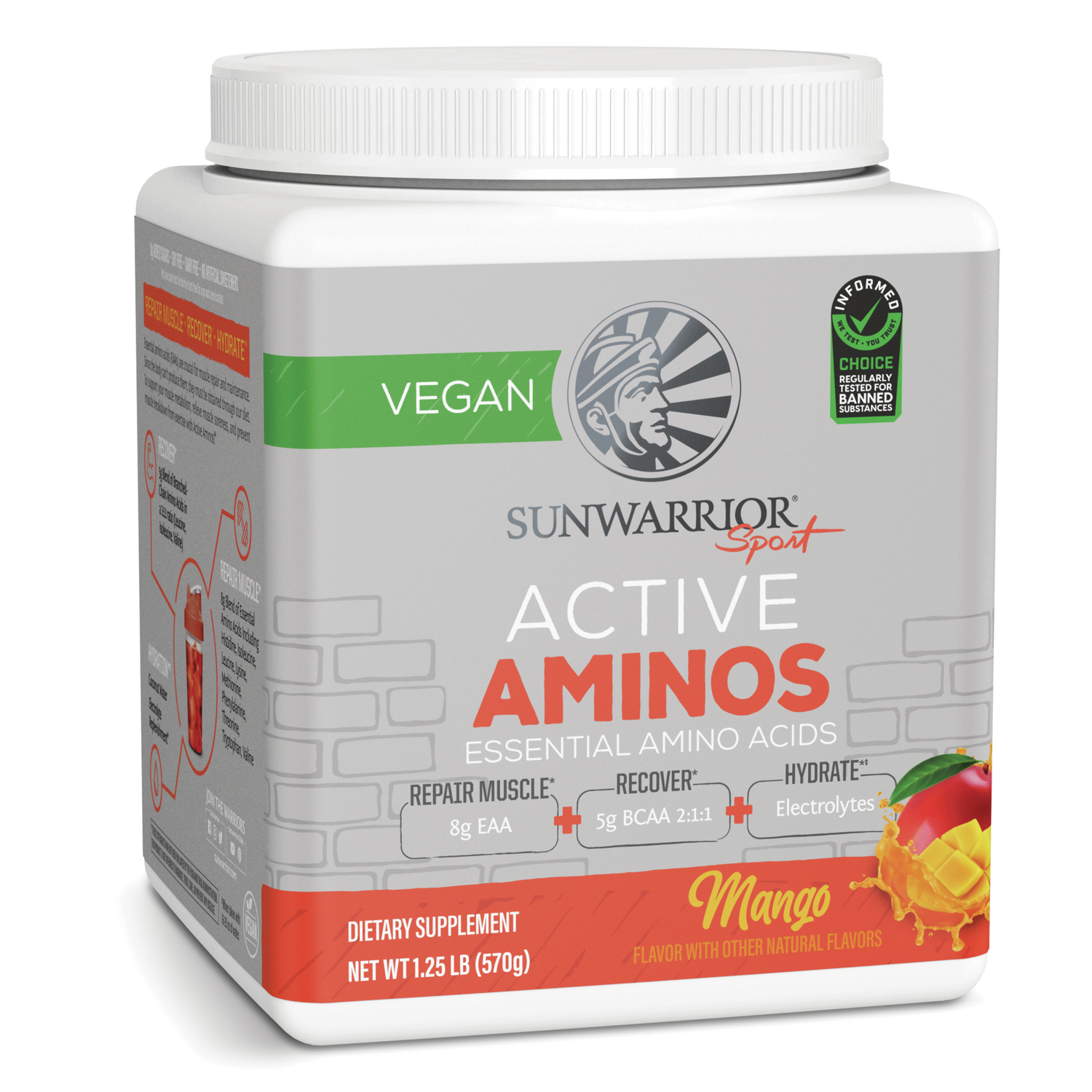 Sunwarrior Active Aminos - Mango Supplement Vitamin | 1.25 lb Powder