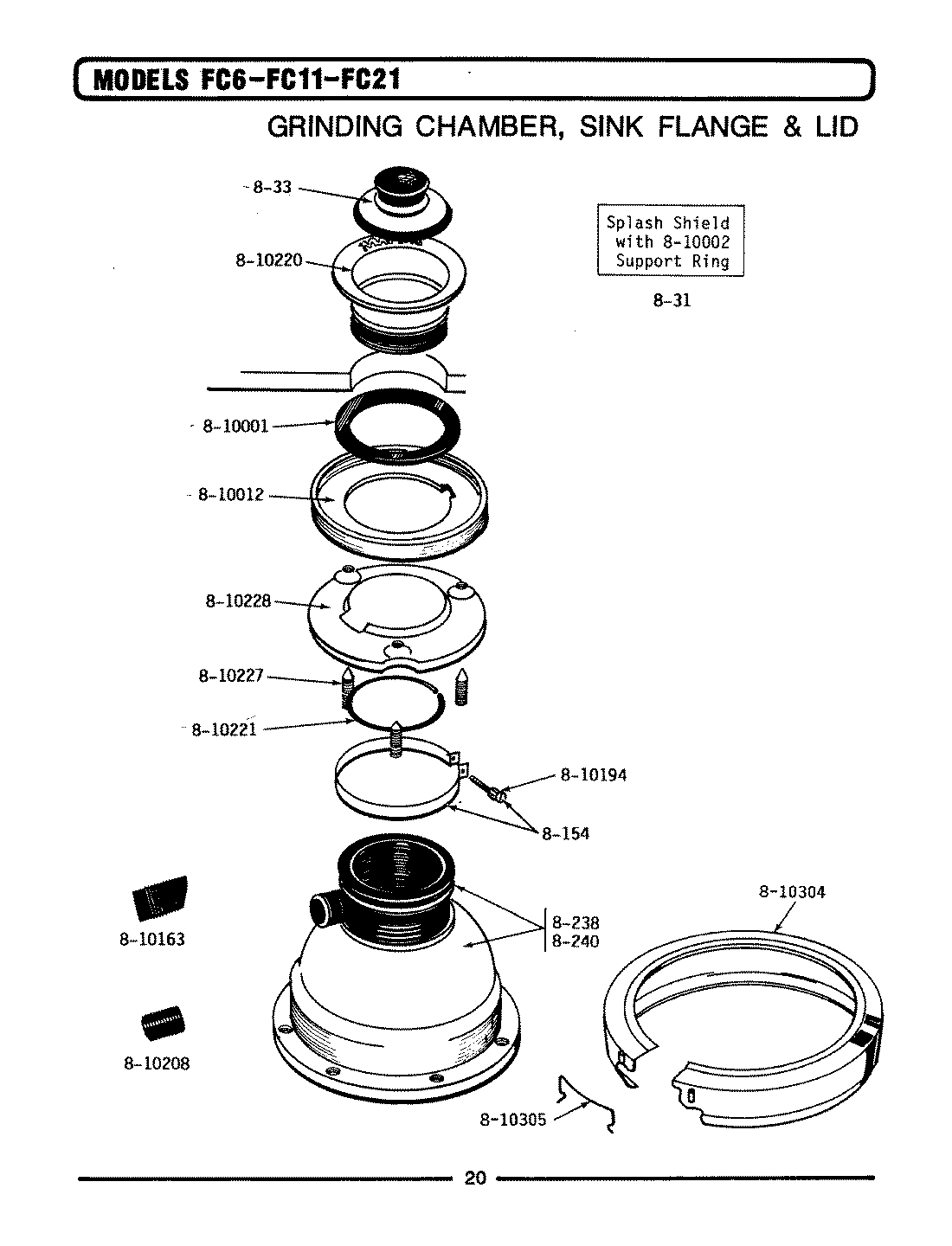 07 - GRINDING CHAMBER,SINK FLANGE (FB11,FB21)