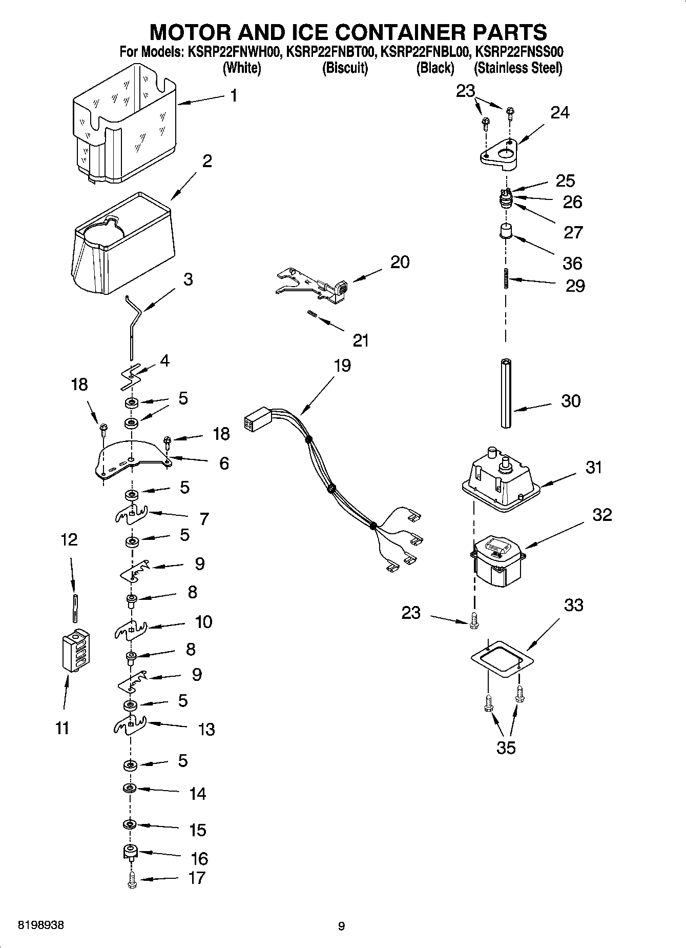 06 - MOTOR AND ICE CONTAINER PARTS