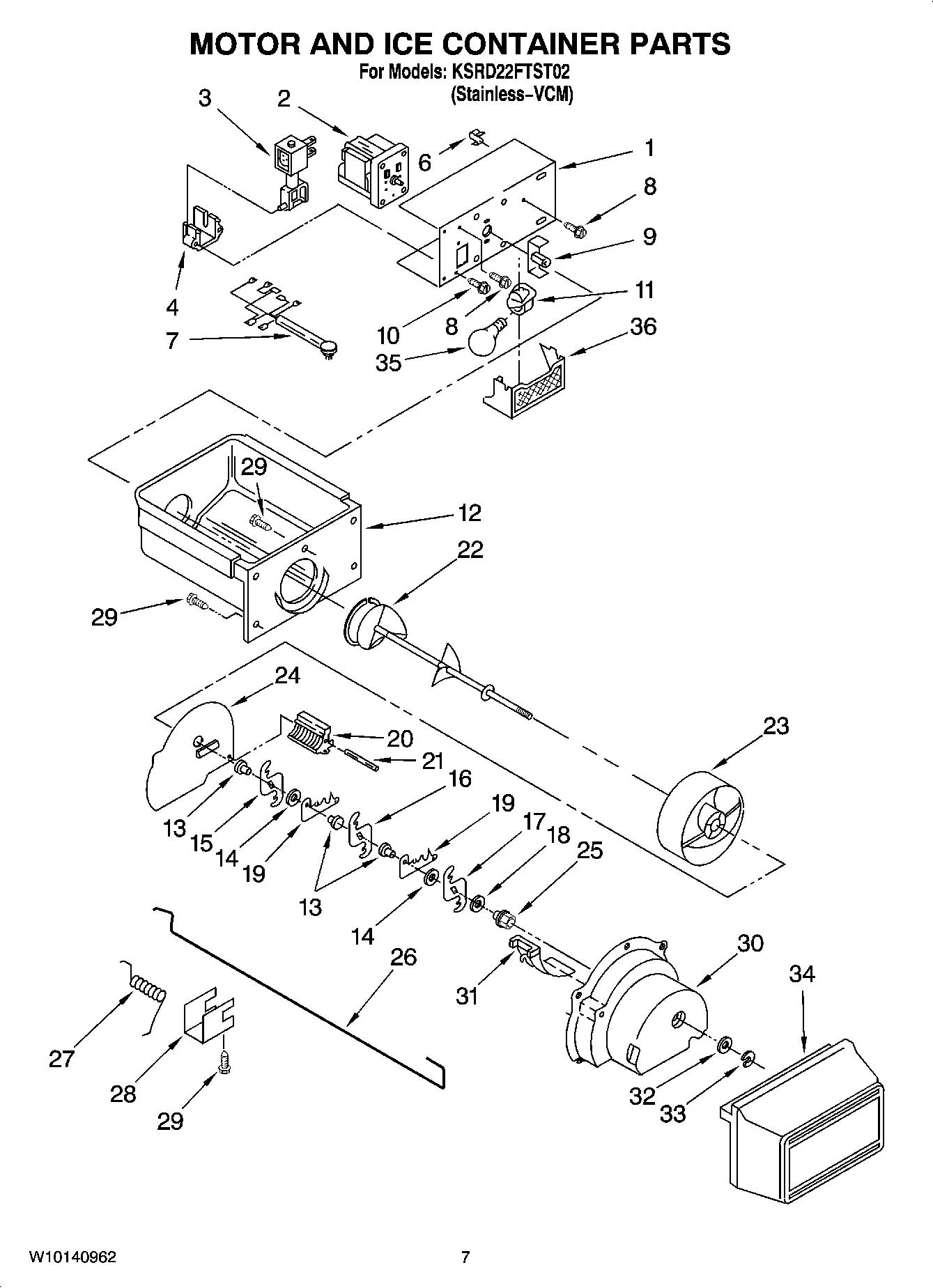 05 - MOTOR AND ICE CONTAINER PARTS
