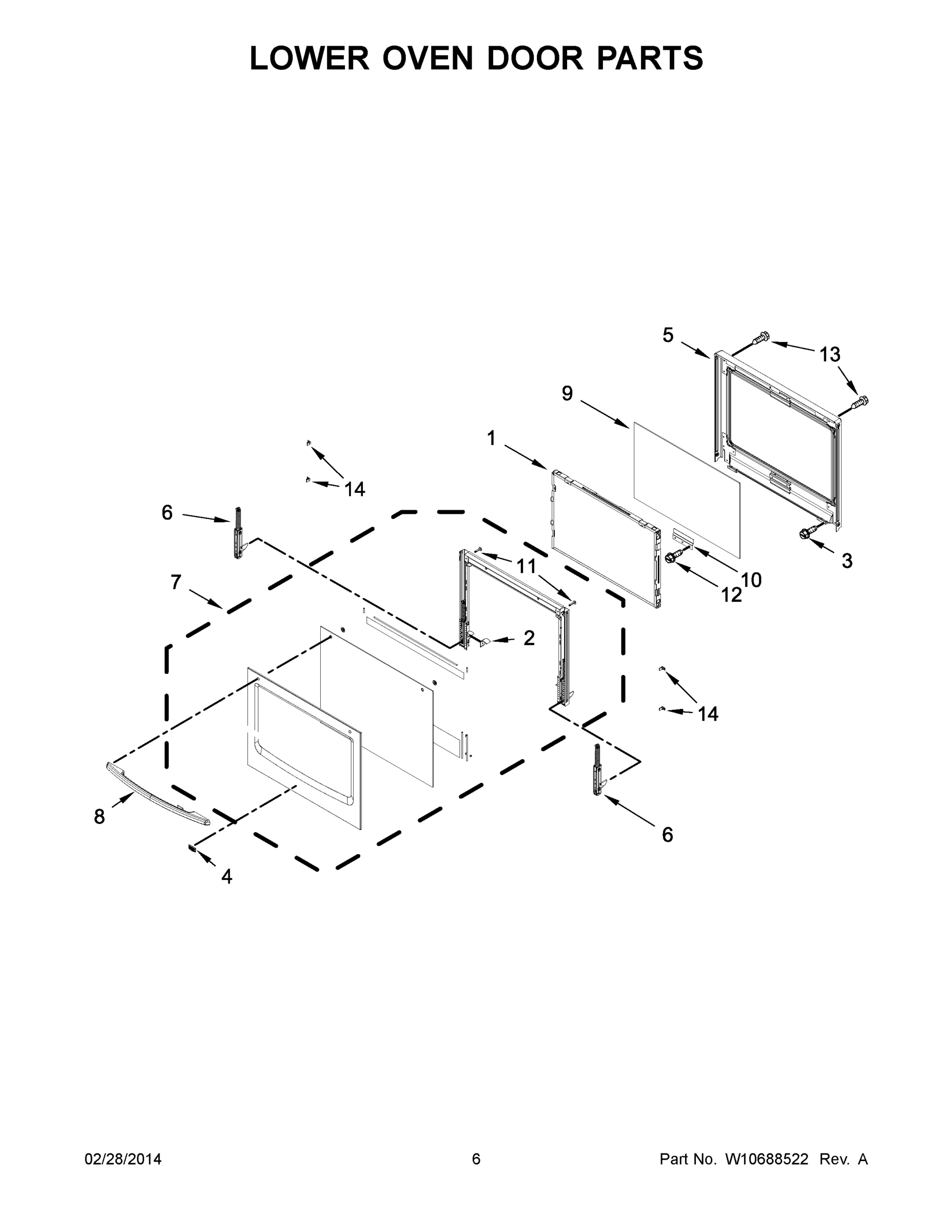 04 - LOWER OVEN DOOR PARTS