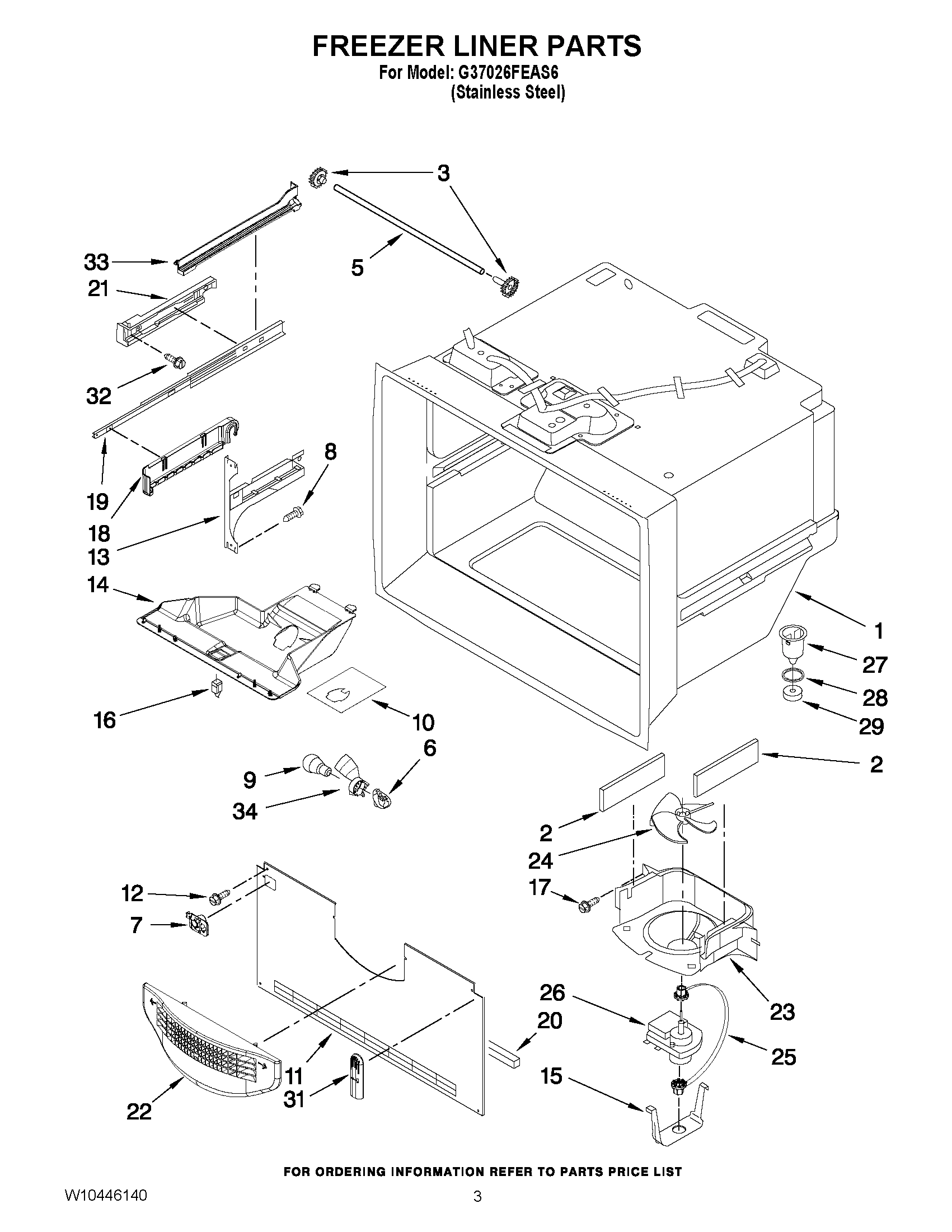 02 - FREEZER LINER PARTS