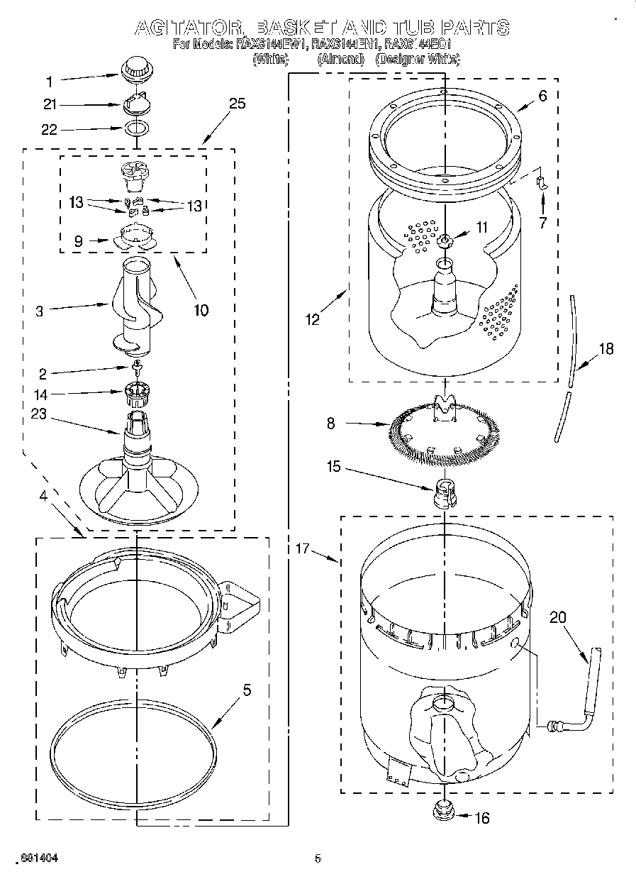 03 - AGITATOR, BASKET AND TUB