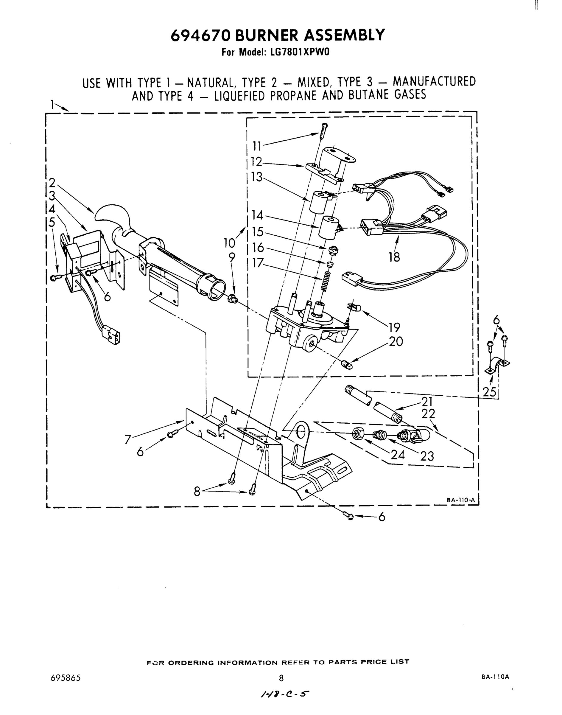 05 - 694670 BURNER ASSEMBLY
