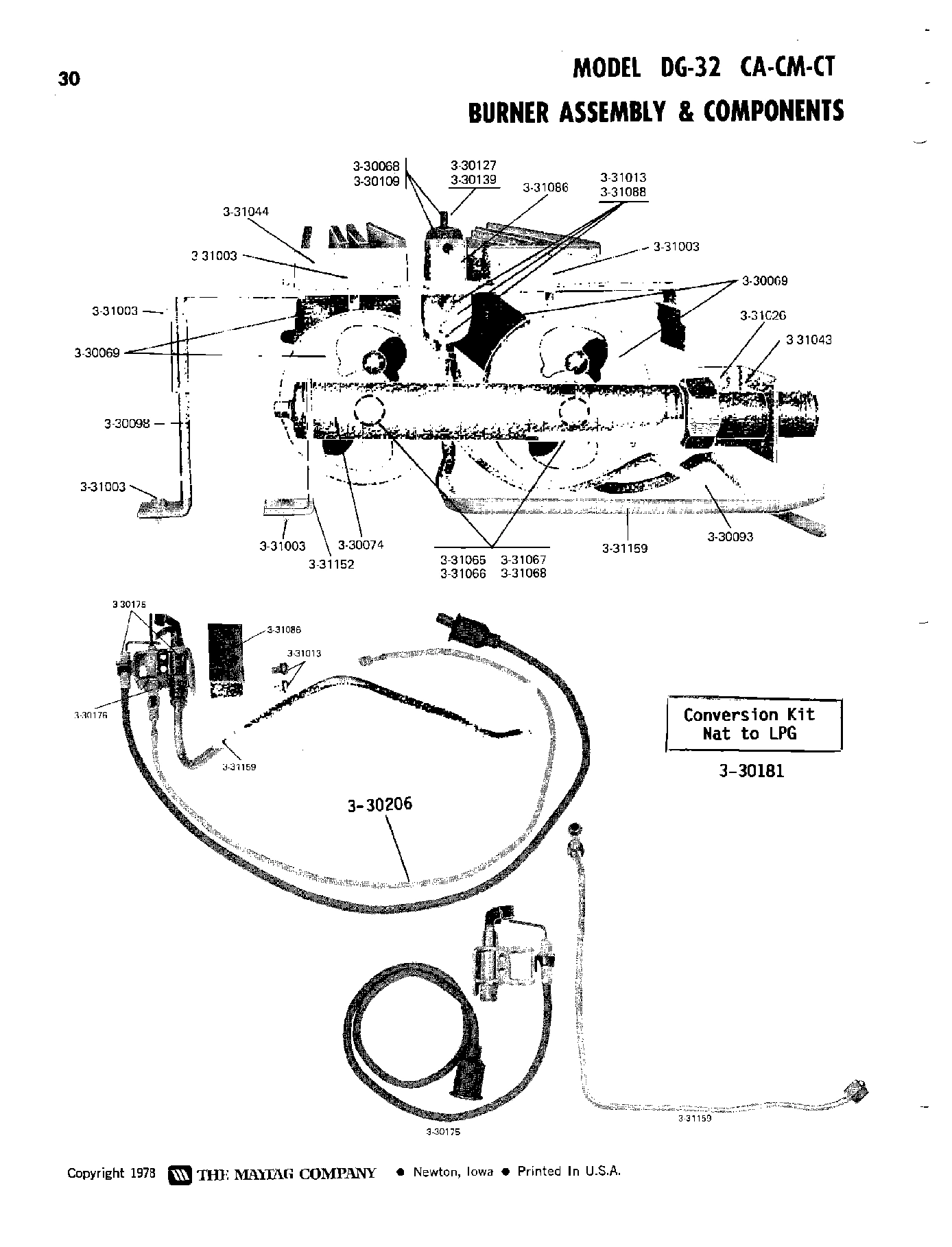 13 - BURNER ASSEMBLY & COMPONENTS