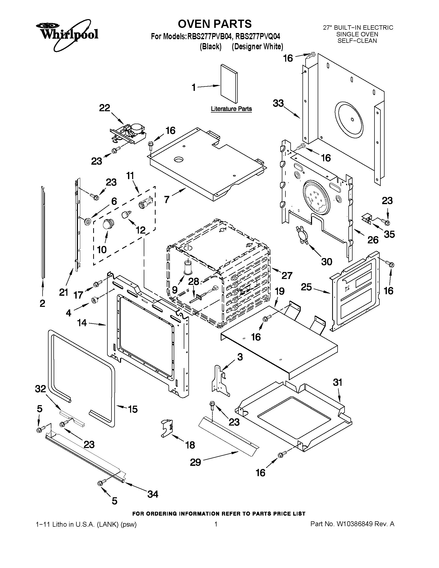 01 - OVEN PARTS