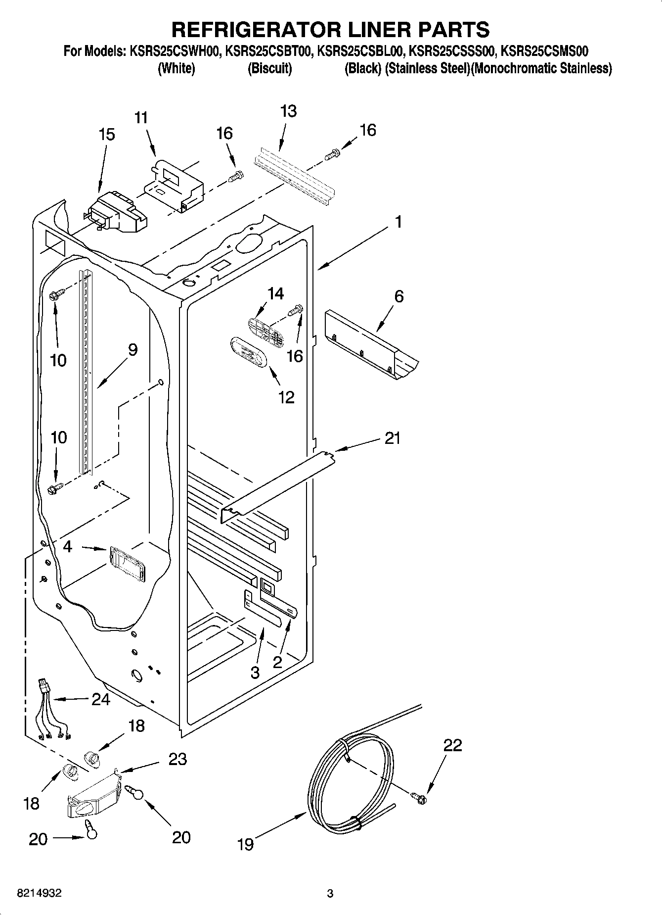 02 - REFRIGERATOR LINER PARTS