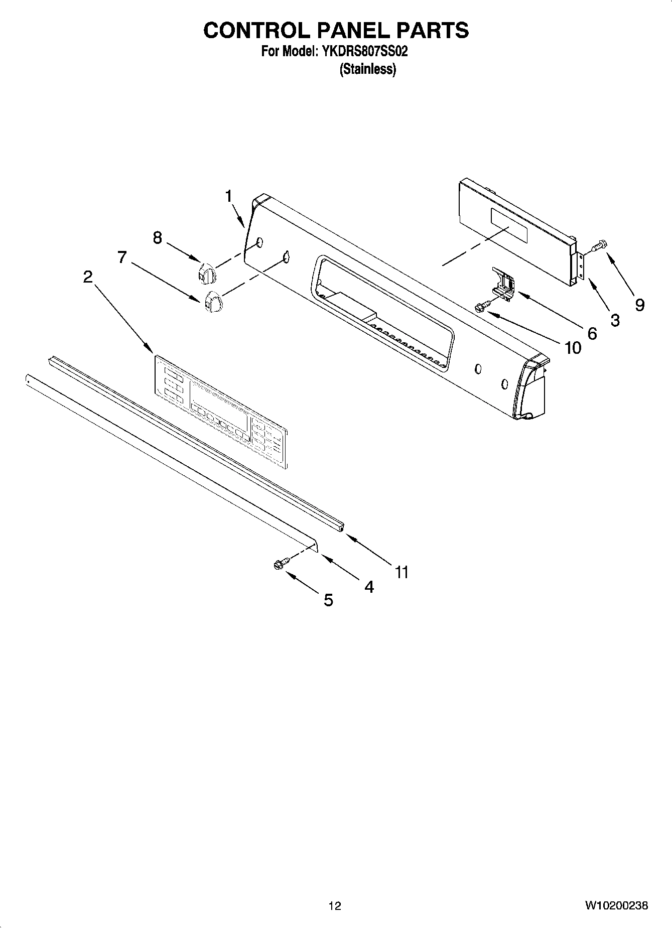 09 - CONTROL PANEL PARTS, OPTIONAL PARTS (NOT INCLUDED)