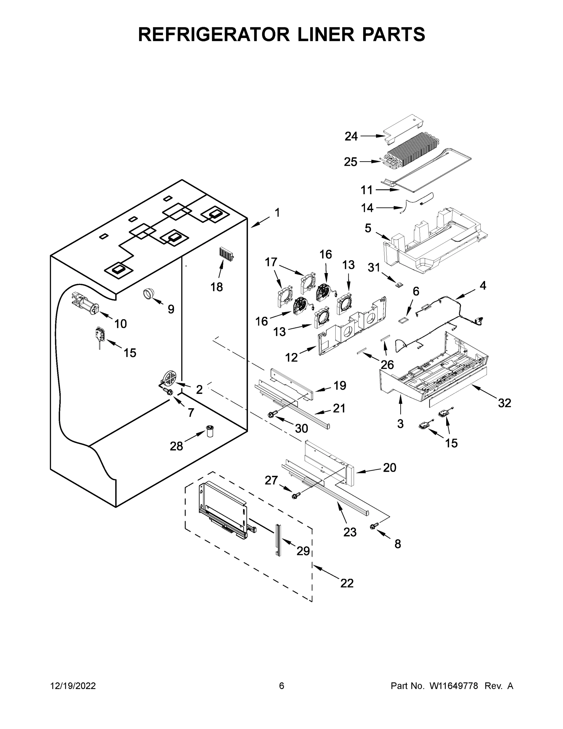 04 - REFRIGERATOR LINER PARTS