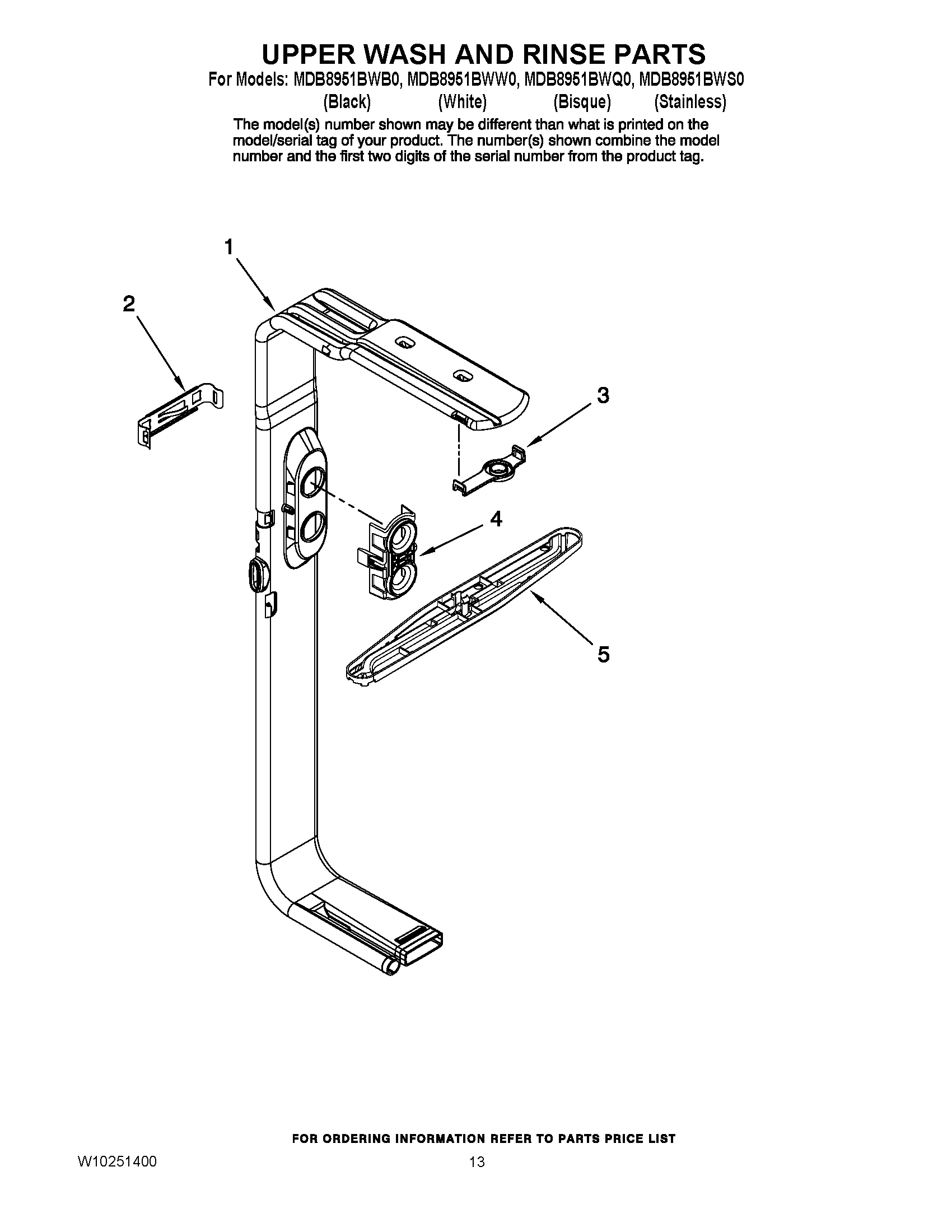 10 - UPPER WASH AND RINSE PARTS