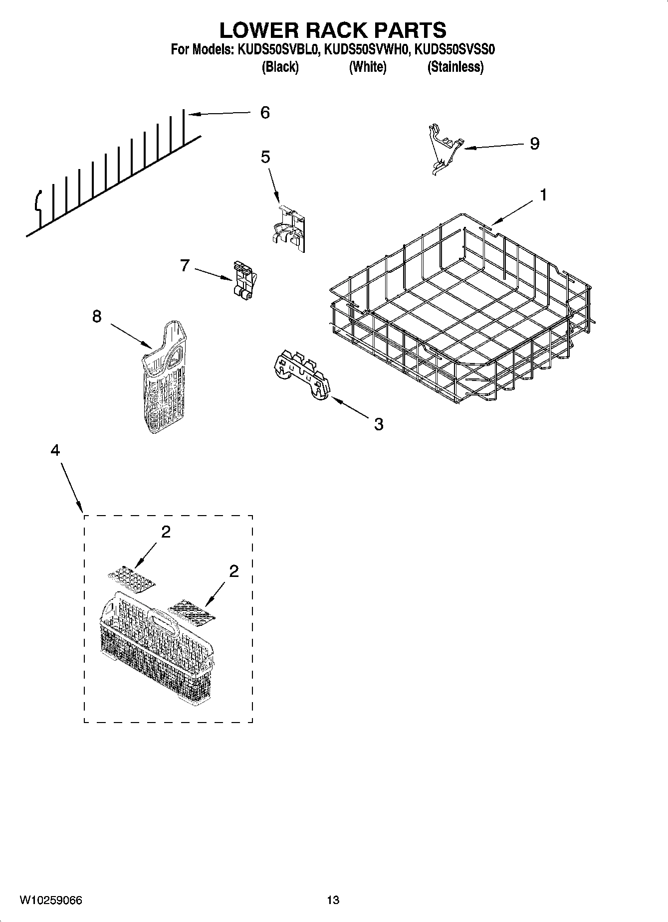 10 - LOWER RACK PARTS