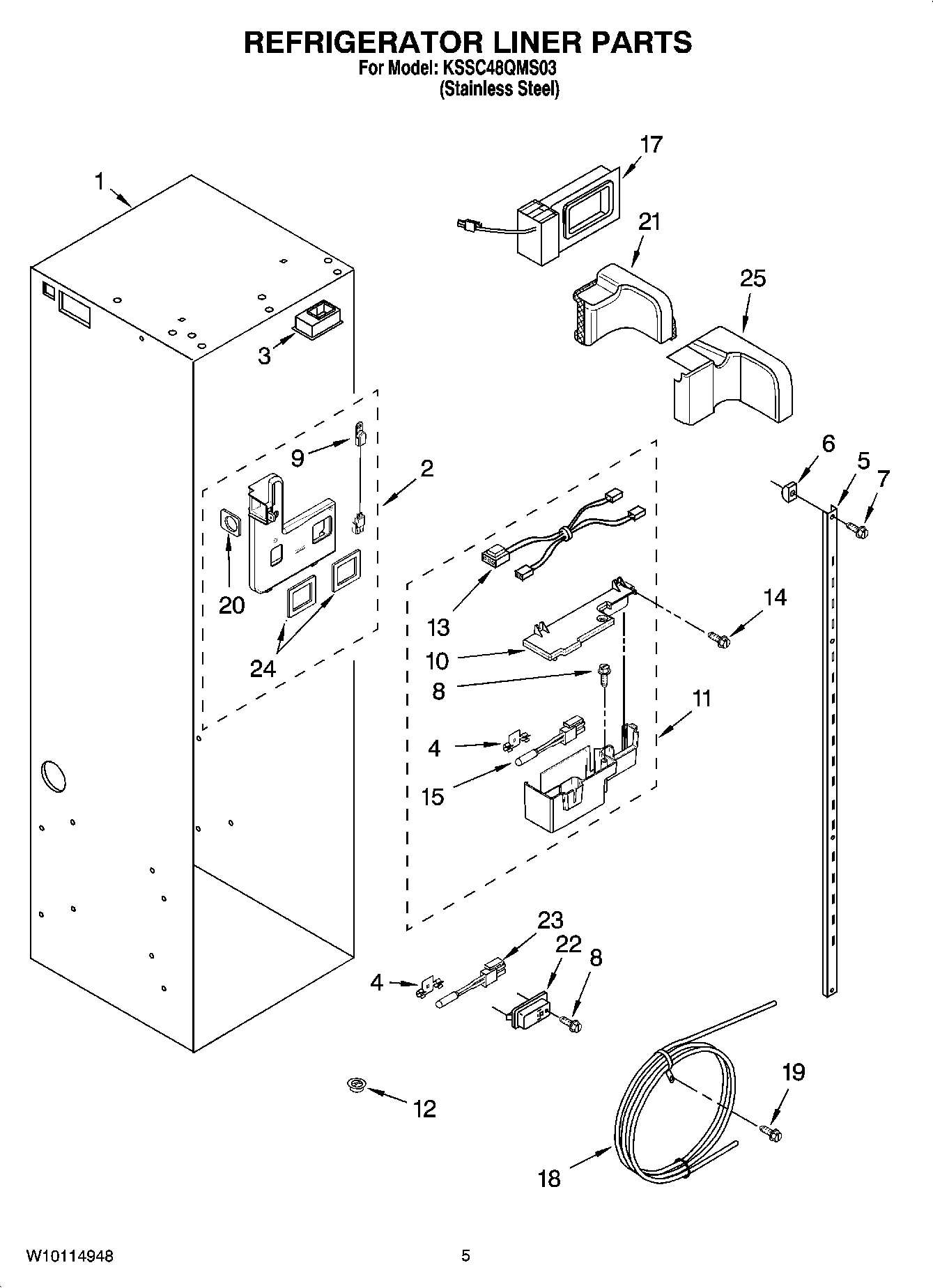 04 - REFRIGERATOR LINER PARTS