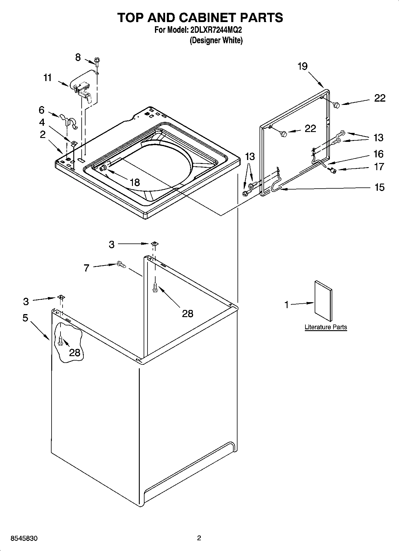 01 - TOP AND CABINET PARTS