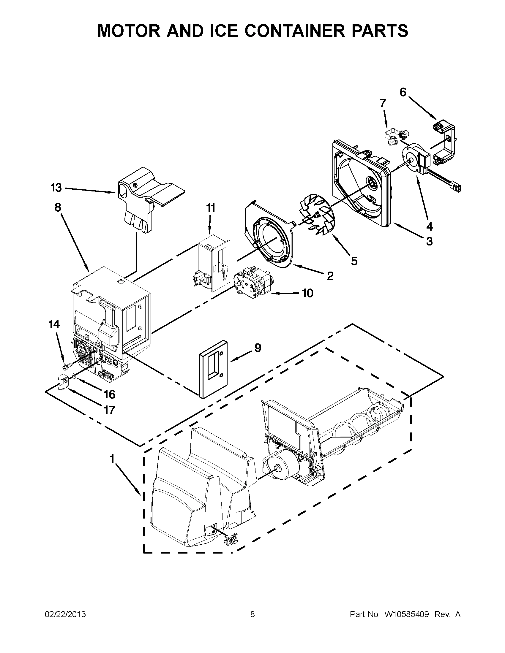 04 - MOTOR AND ICE CONTAINER PARTS