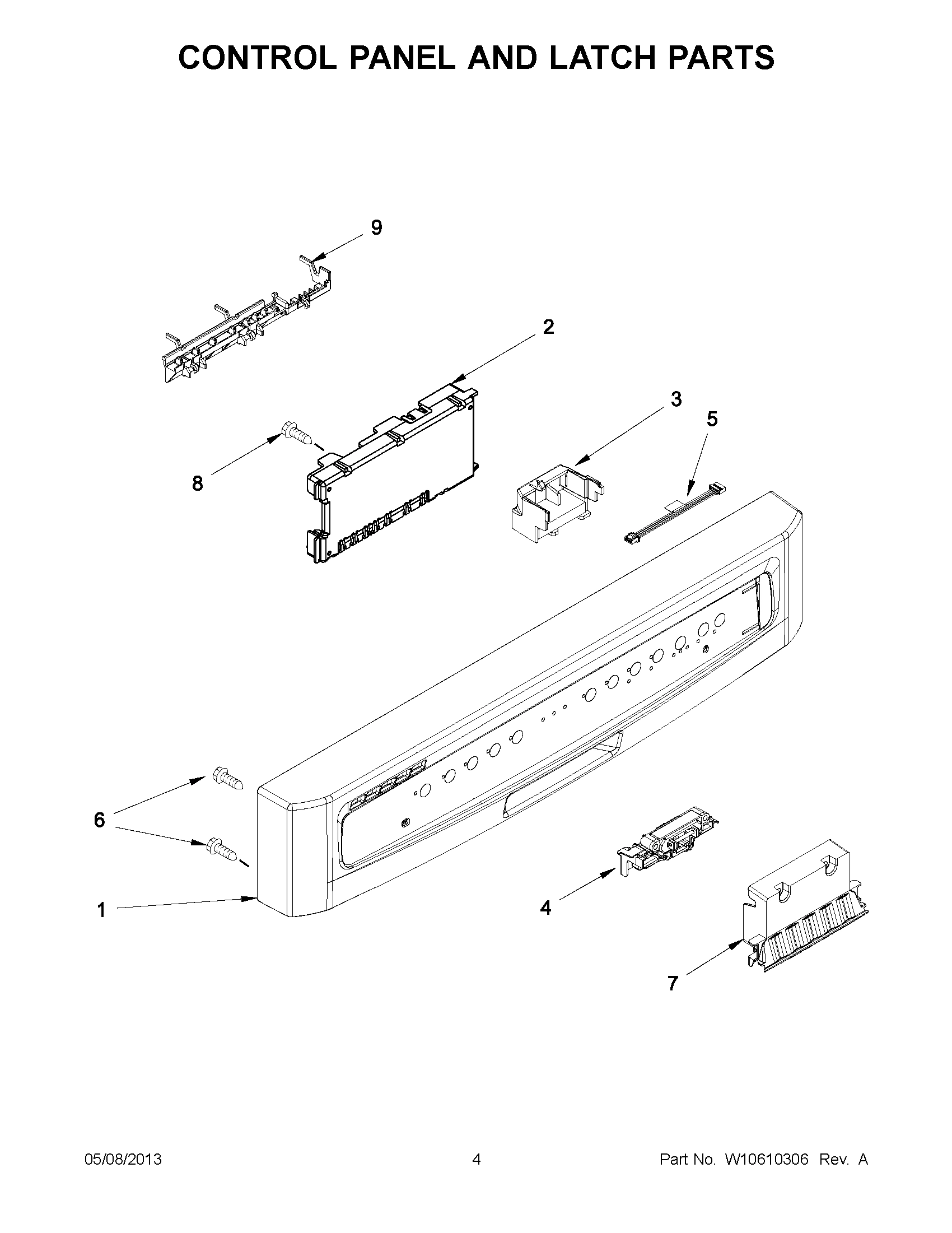 02 - CONTROL PANEL AND LATCH PARTS
