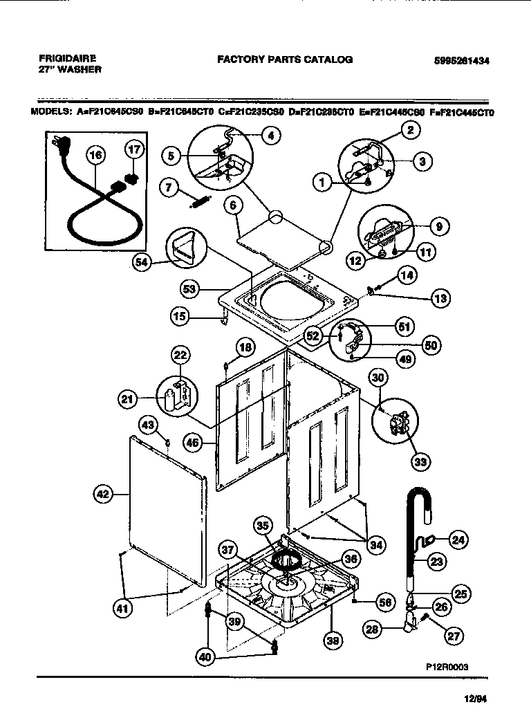 02 - CABINET, BASE, WASHER TOP, LID