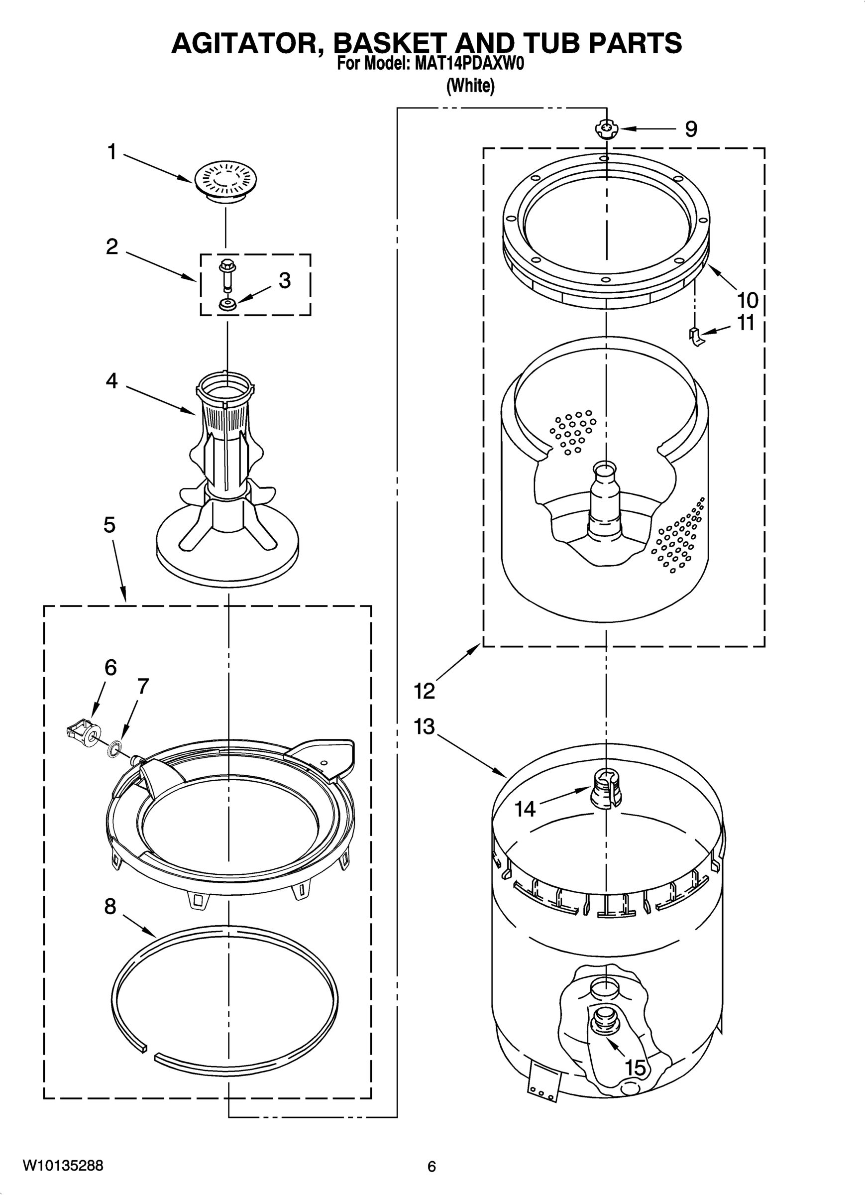 05 - AGITATOR, BASKET AND TUB PARTS
