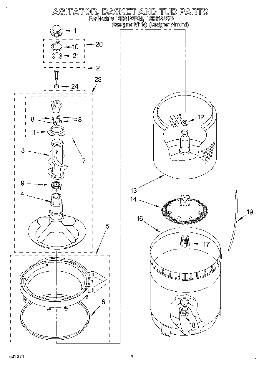 03 - AGITATOR, BASKET AND TUB