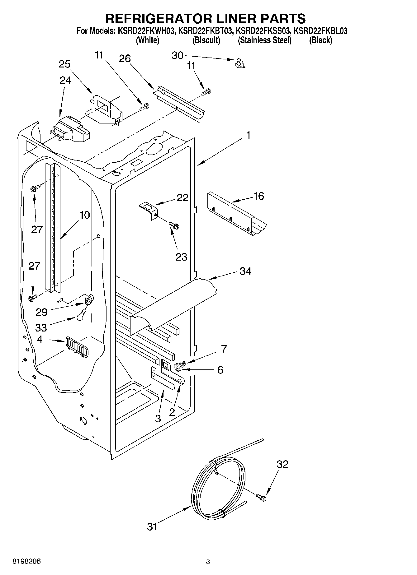 02 - REFRIGERATOR LINER PARTS