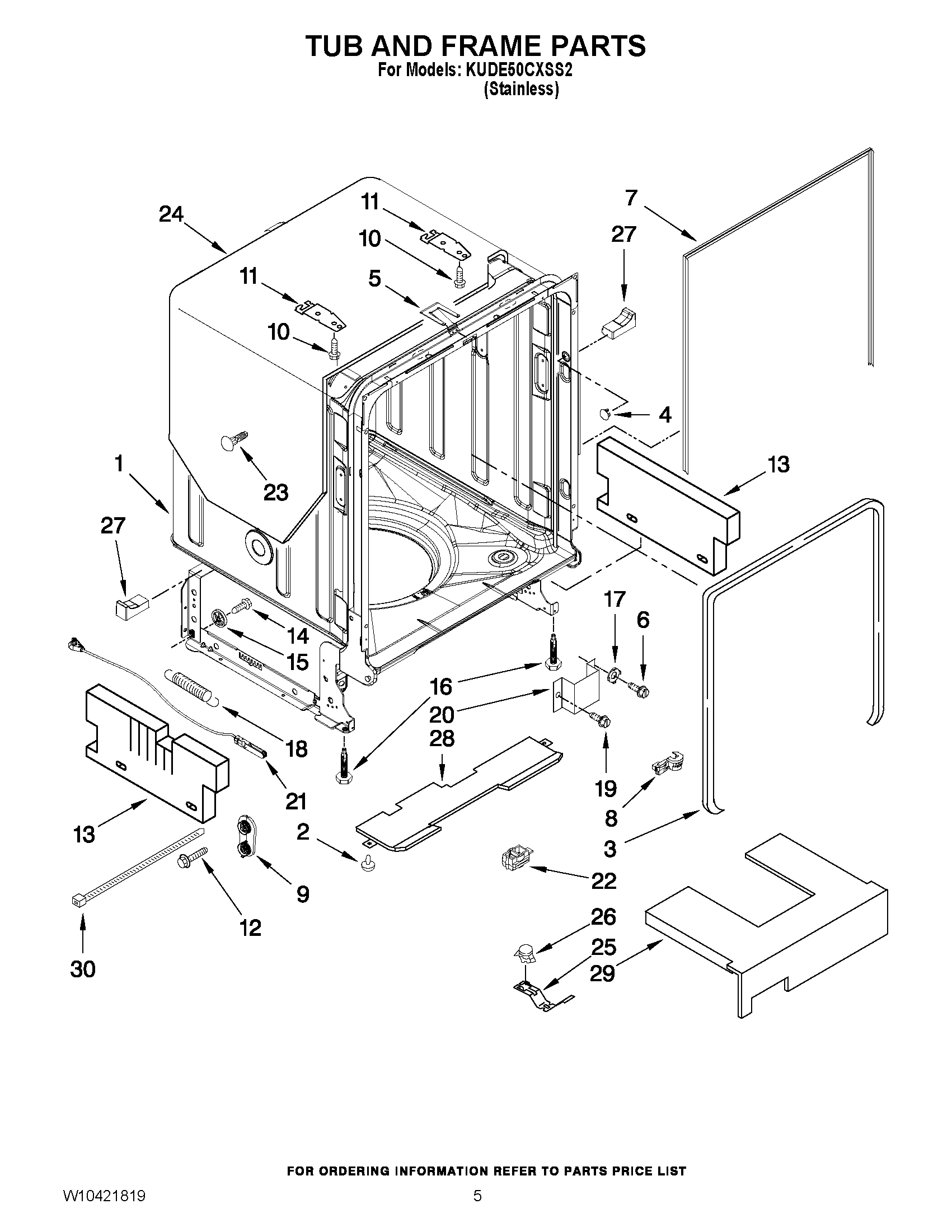 05 - TUB AND FRAME PARTS