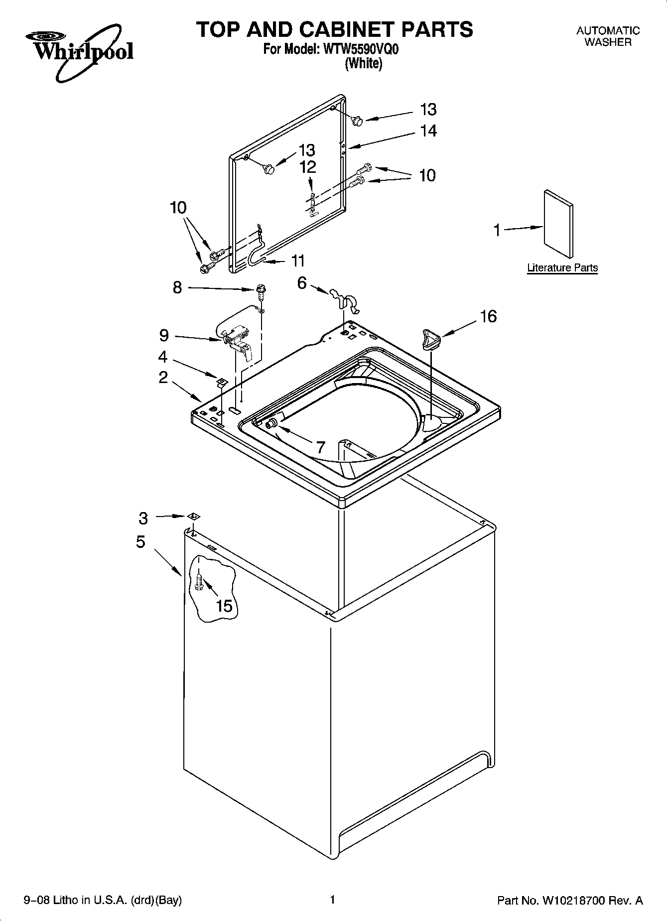 01 - TOP AND CABINET PARTS
