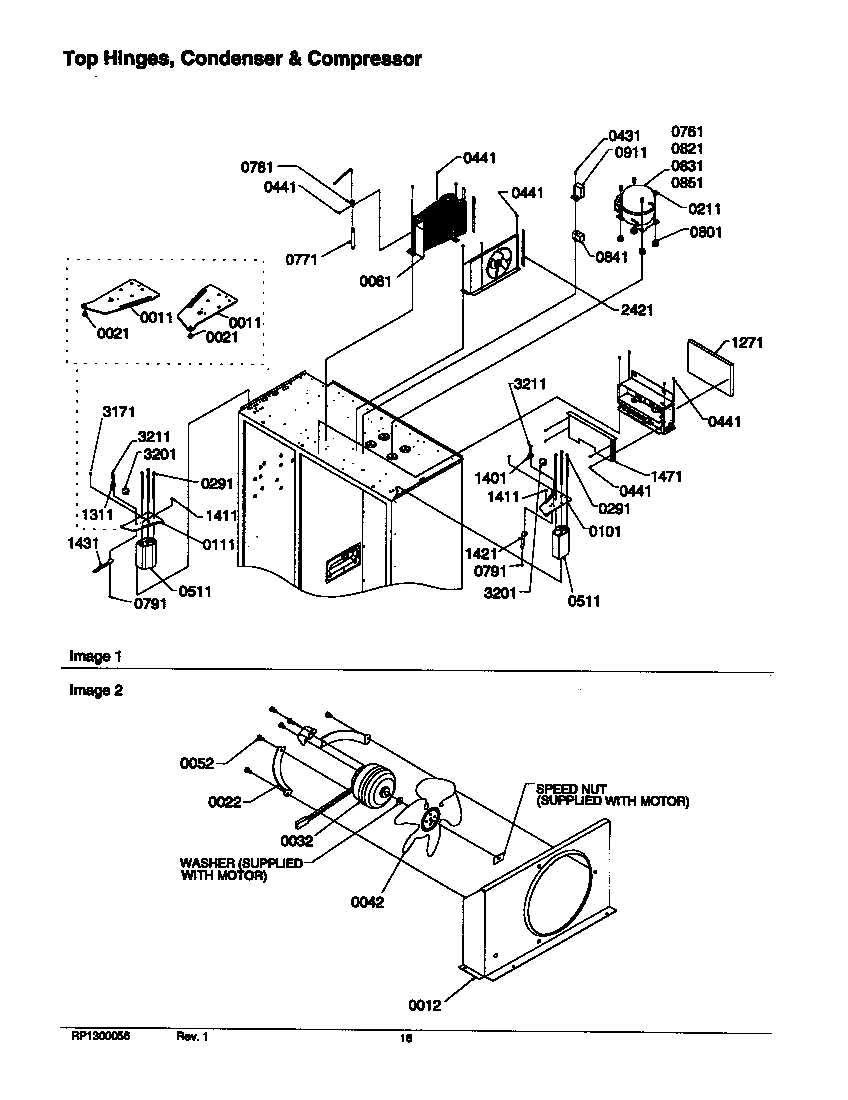 12 - TOP HINGES, CONDENSER & COMPRESSOR