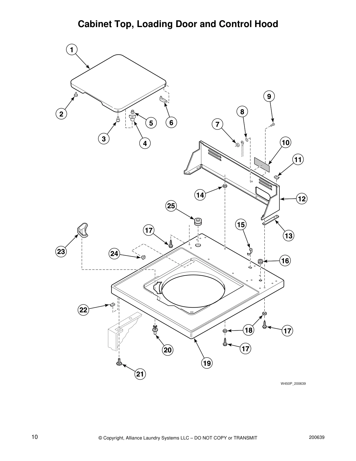Cabinet Top, Loading Door and Control Hood