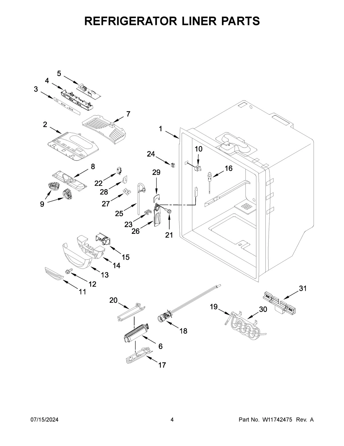 03 - REFRIGERATOR LINER PARTS