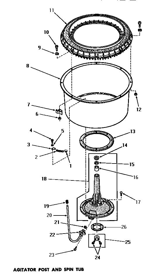 07 - AGITATOR POST & SPIN TUB