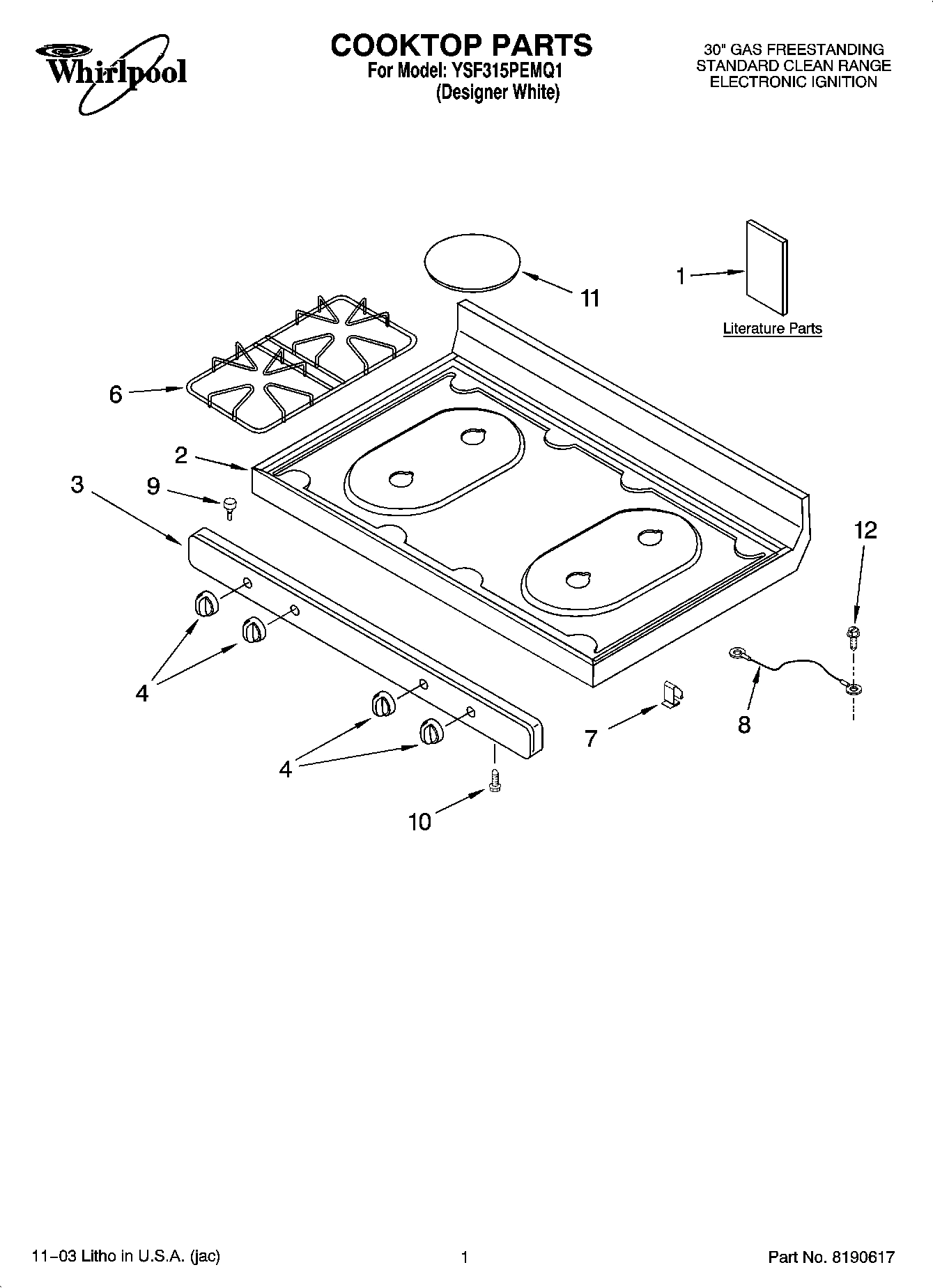 01 - COOKTOP PARTS