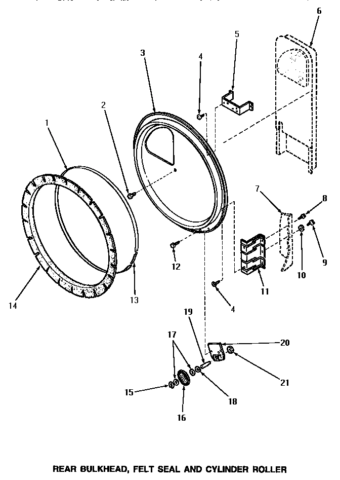 11 - REAR BLKHD, FELT SEAL & CYLINDER ROLLER