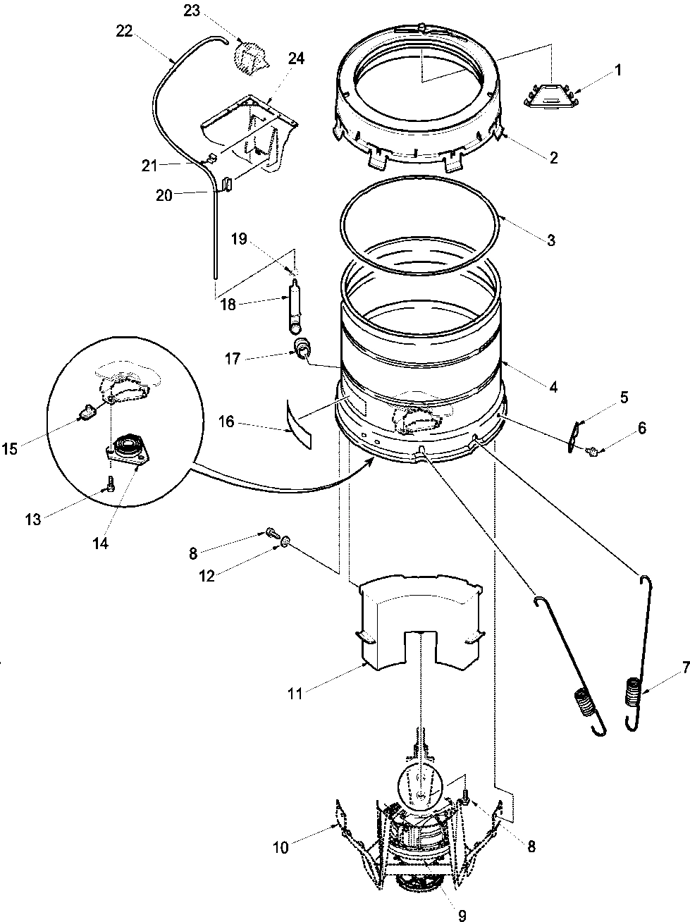 09 - OUTER TUB, COVER, PRESSURE TUBE, AND COU