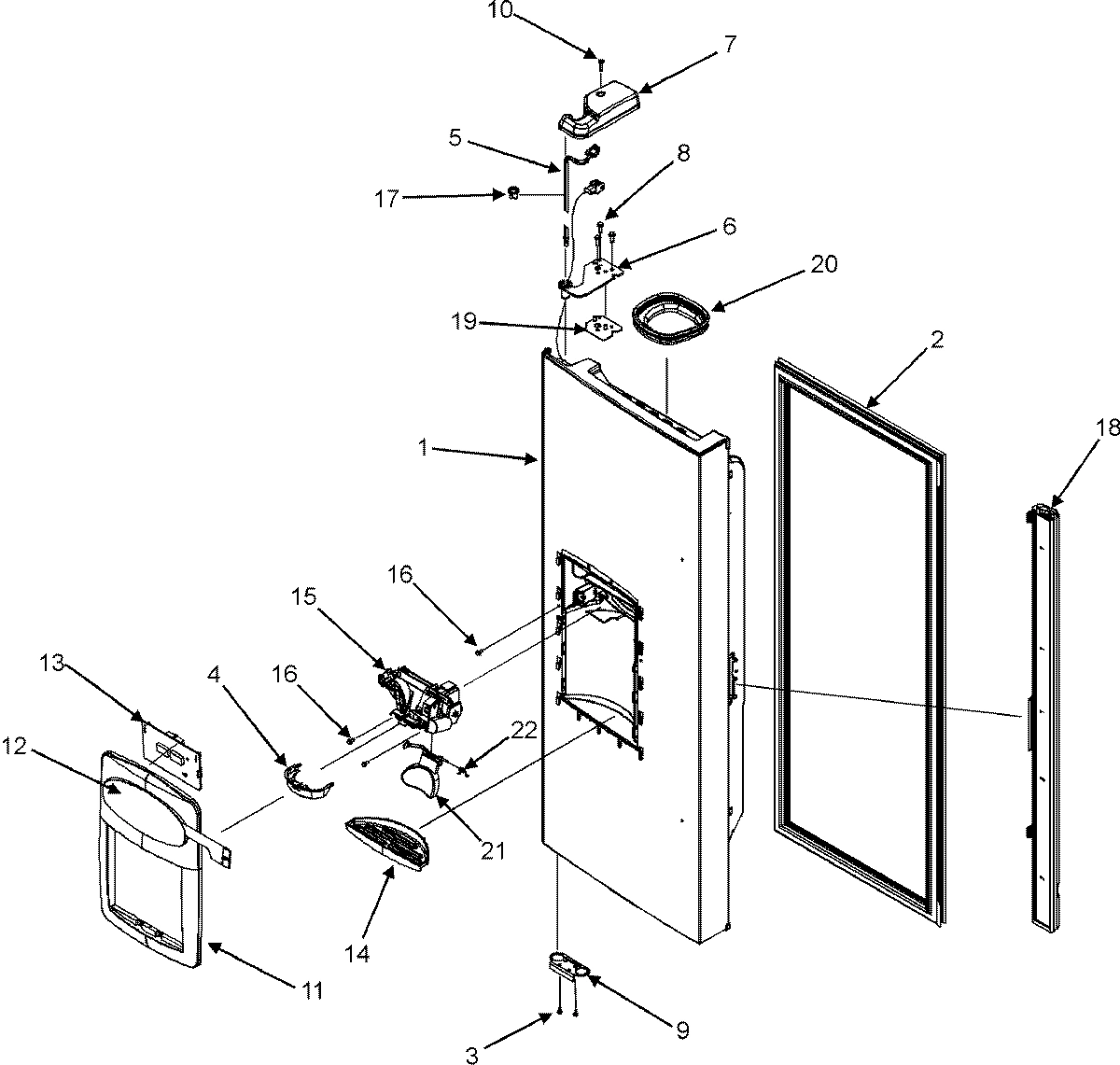 08 - LEFT REFRIGERATOR DOOR (ICE & WATER)