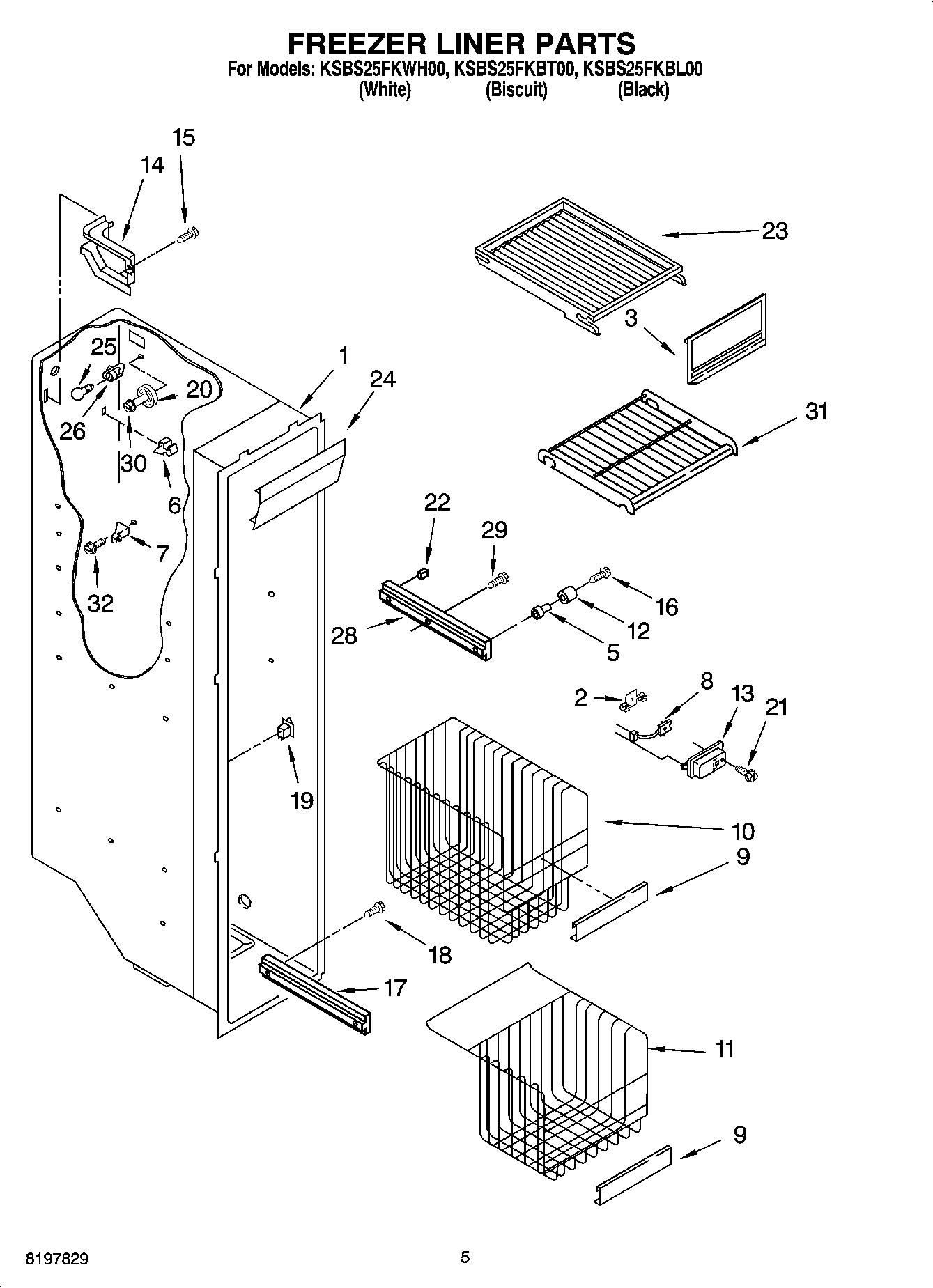 04 - FREEZER LINER PARTS