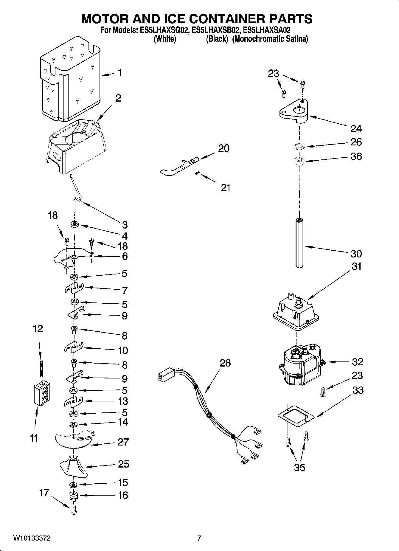 05 - MOTOR AND ICE CONTAINER PARTS