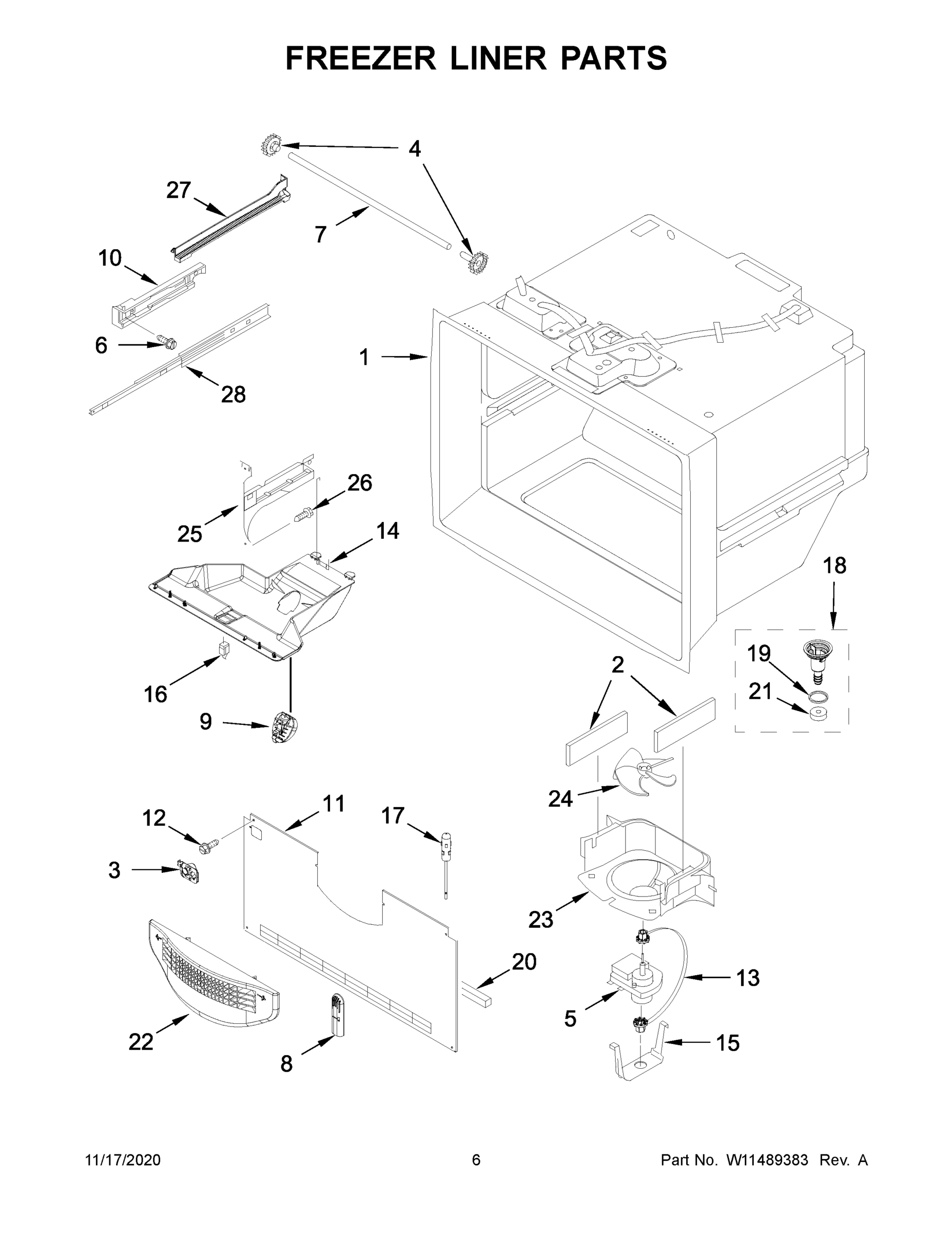 04 - FREEZER LINER PARTS