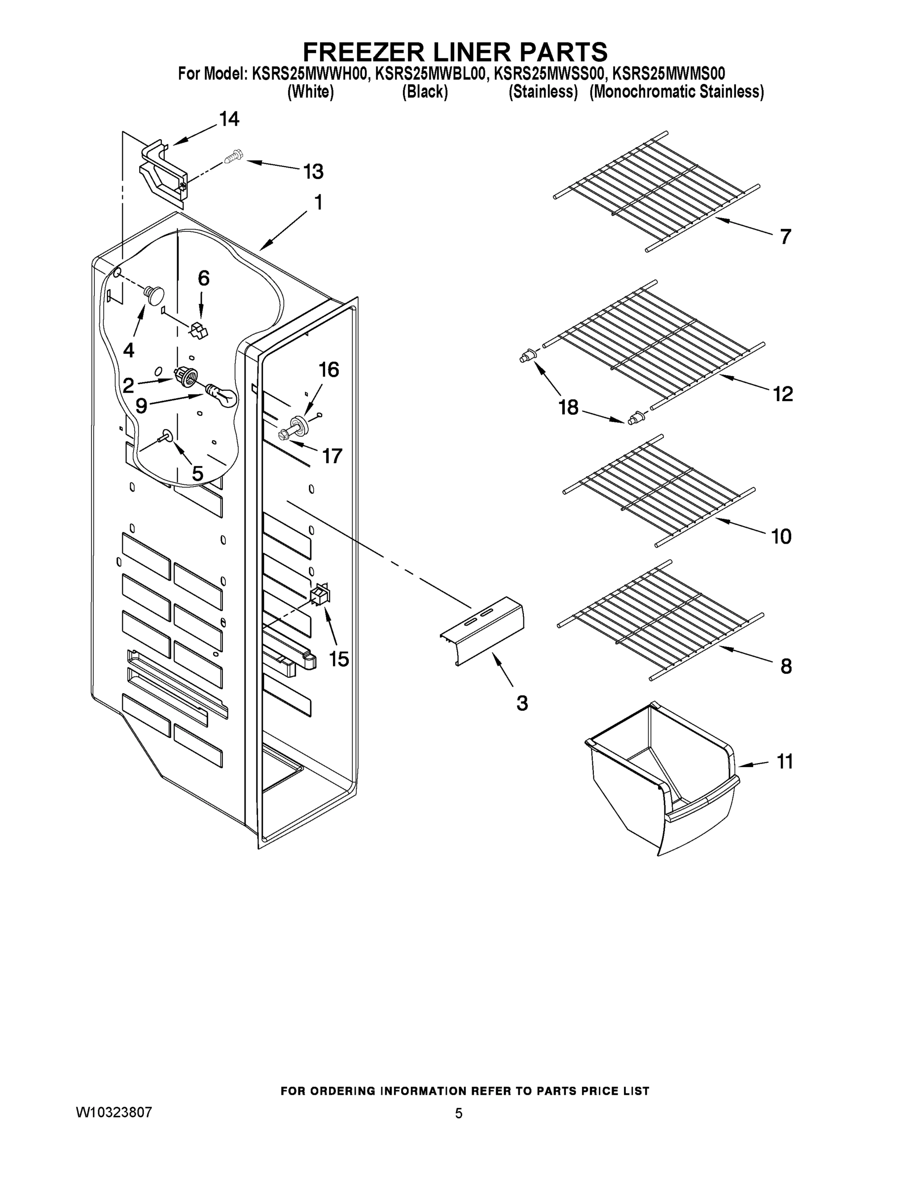 04 - FREEZER LINER PARTS