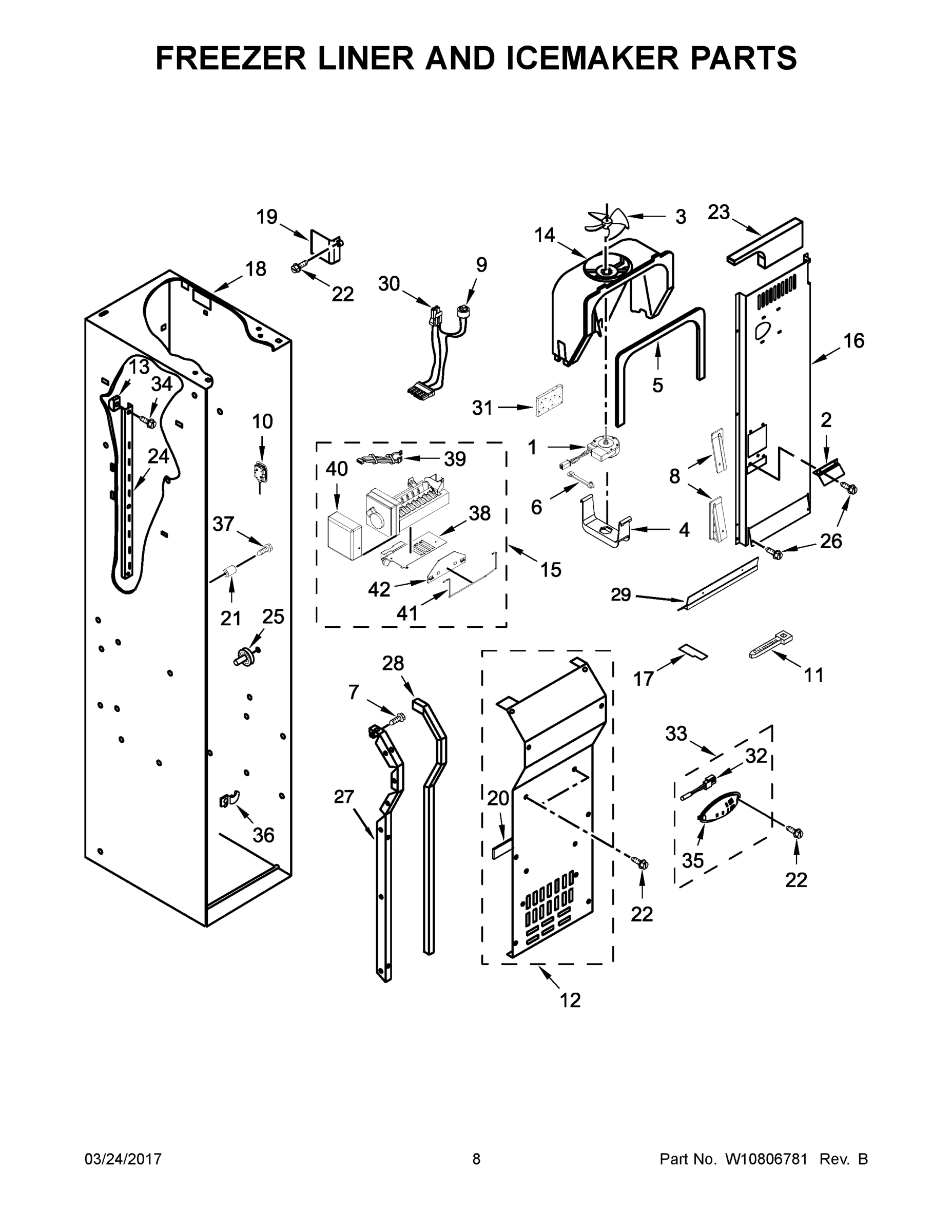 05 - FREEZER LINER AND ICEMAKER PARTS
