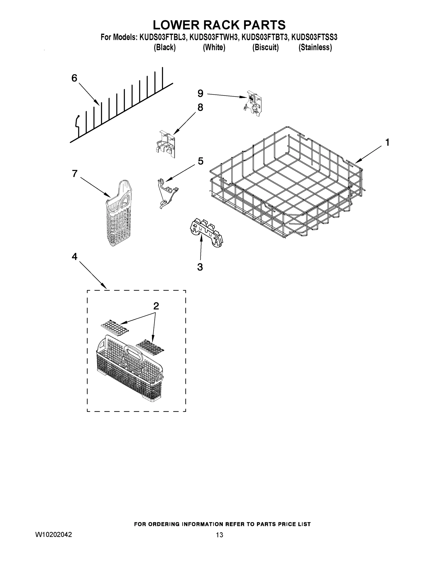 10 - LOWER RACK PARTS