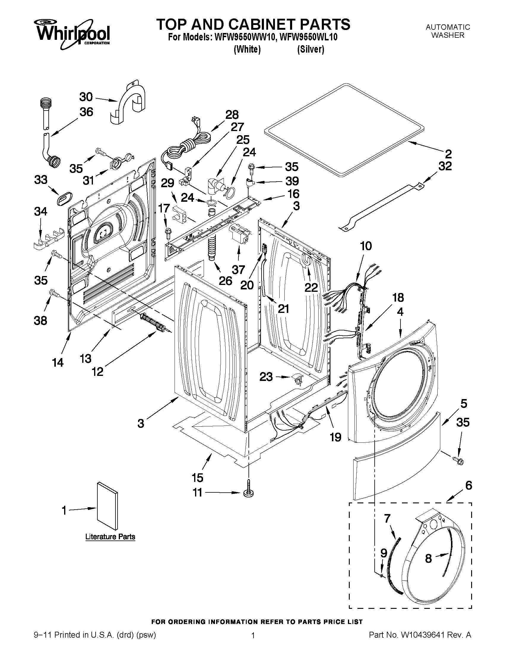01 - TOP AND CABINET PARTS