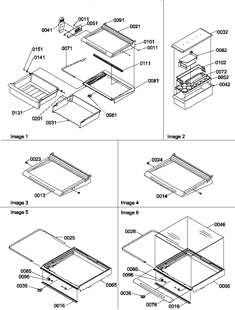 14 - SHELVES, DELI, AND CRISPER ASSEMBLIES