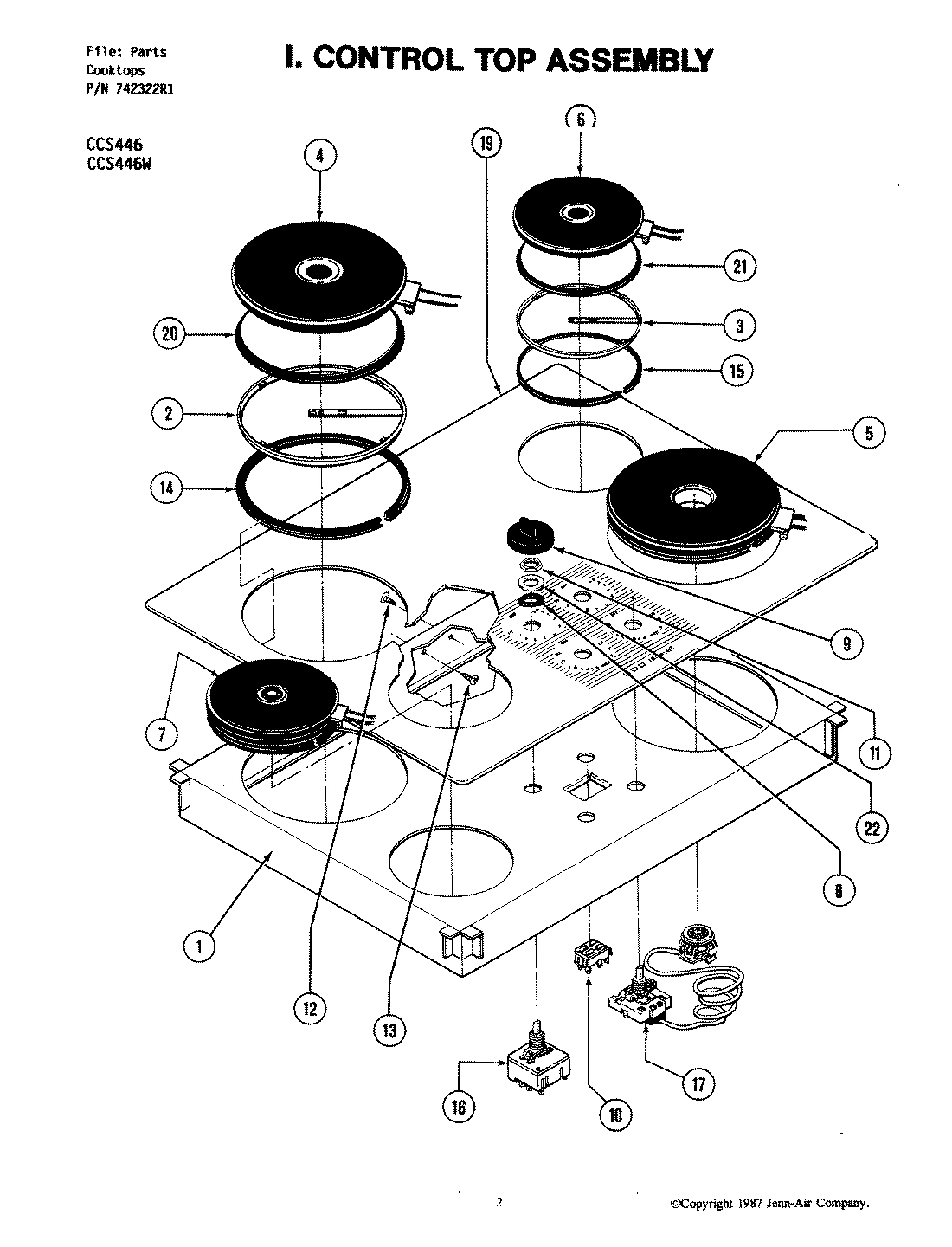 03 - CONTROL TOP ASSEMBLY (CCS446W)