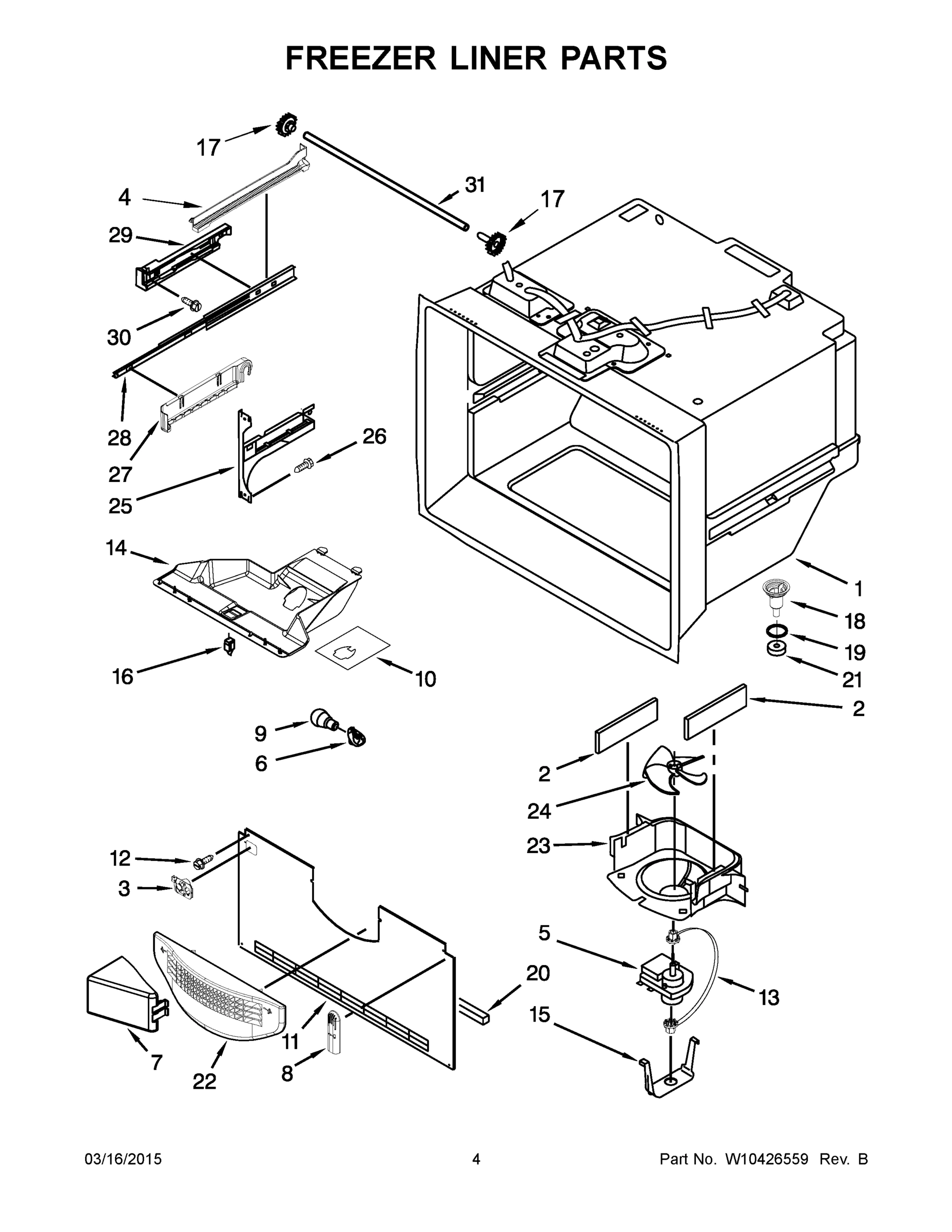 03 - FREEZER LINER PARTS